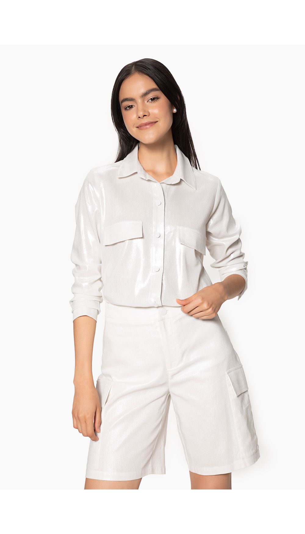 Bluson camisero para mujer manga larga