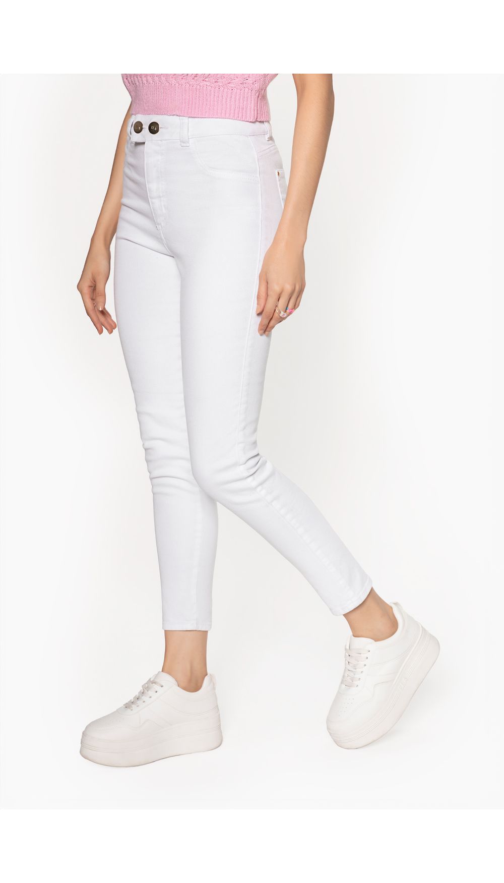 Jean tiro alto skinny para mujer