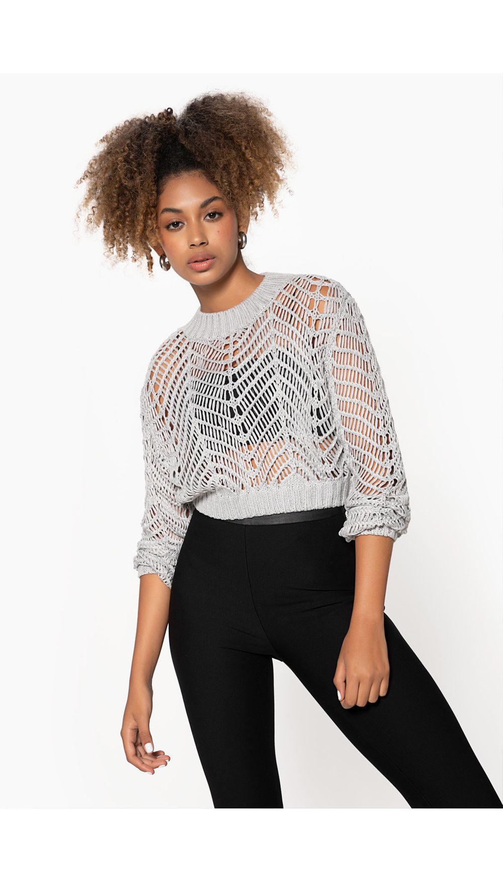 Buzo tejido con lurex para mujer