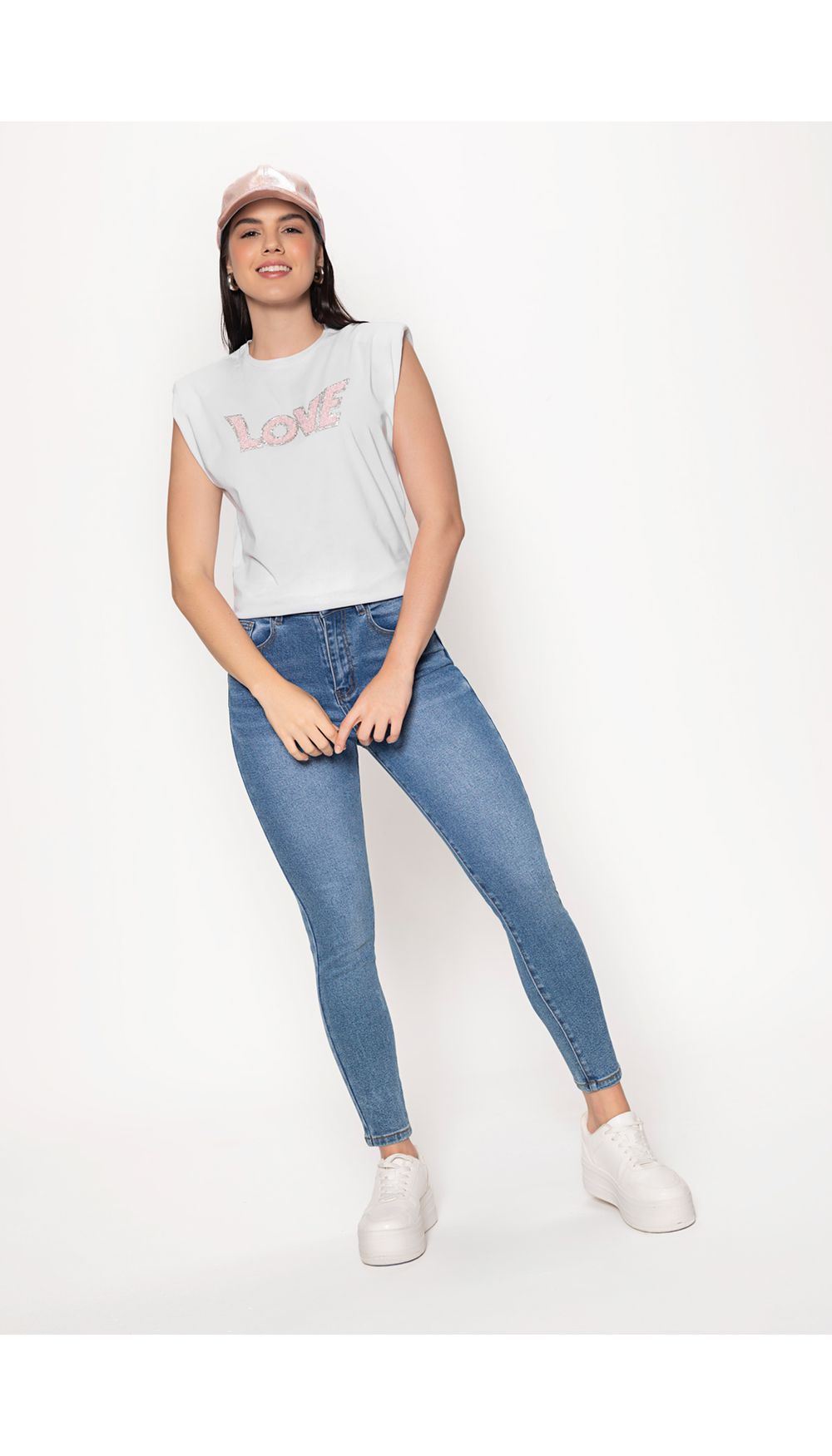 Camiseta para mujer con hombreras