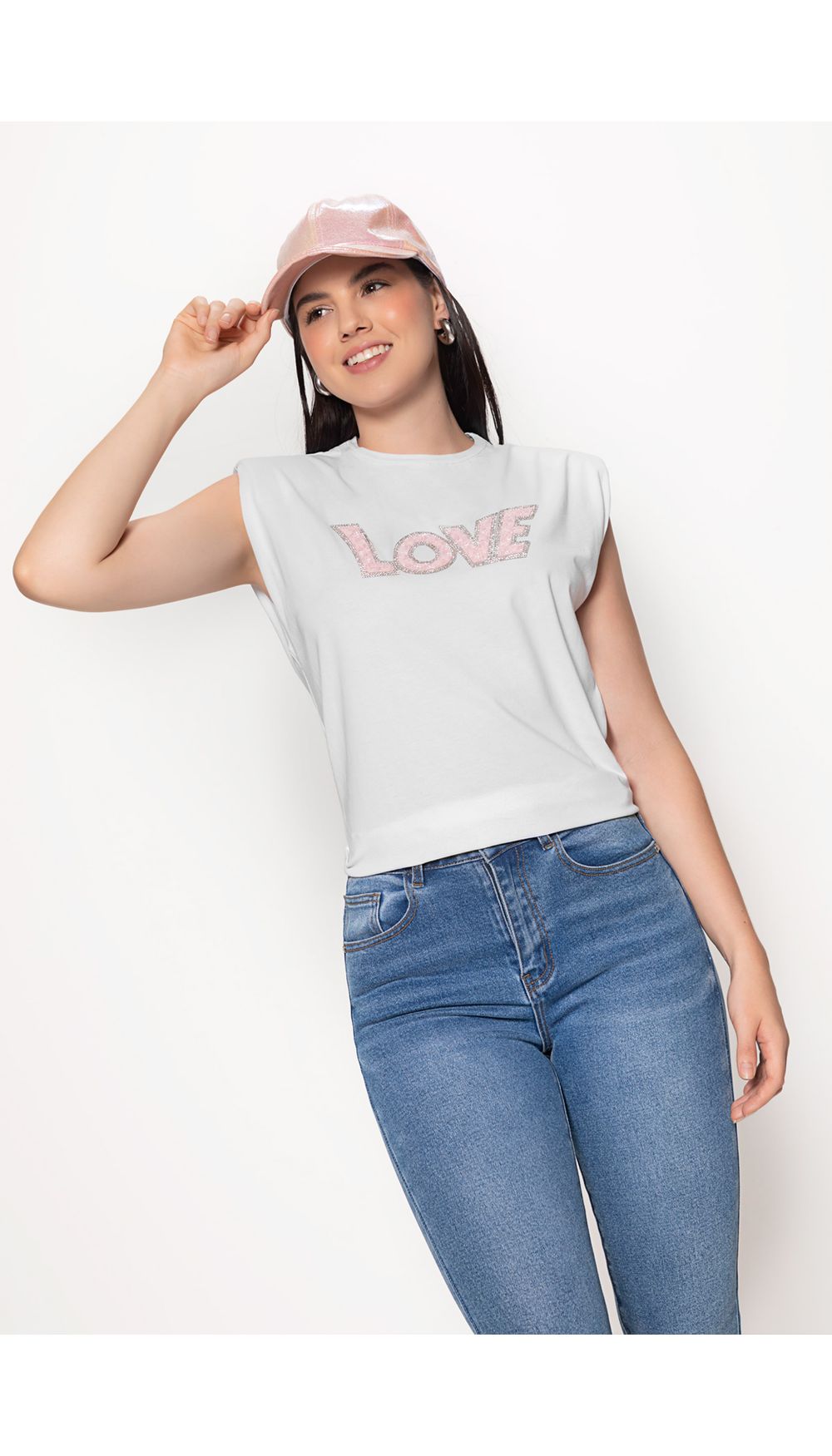 Camiseta para mujer con hombreras