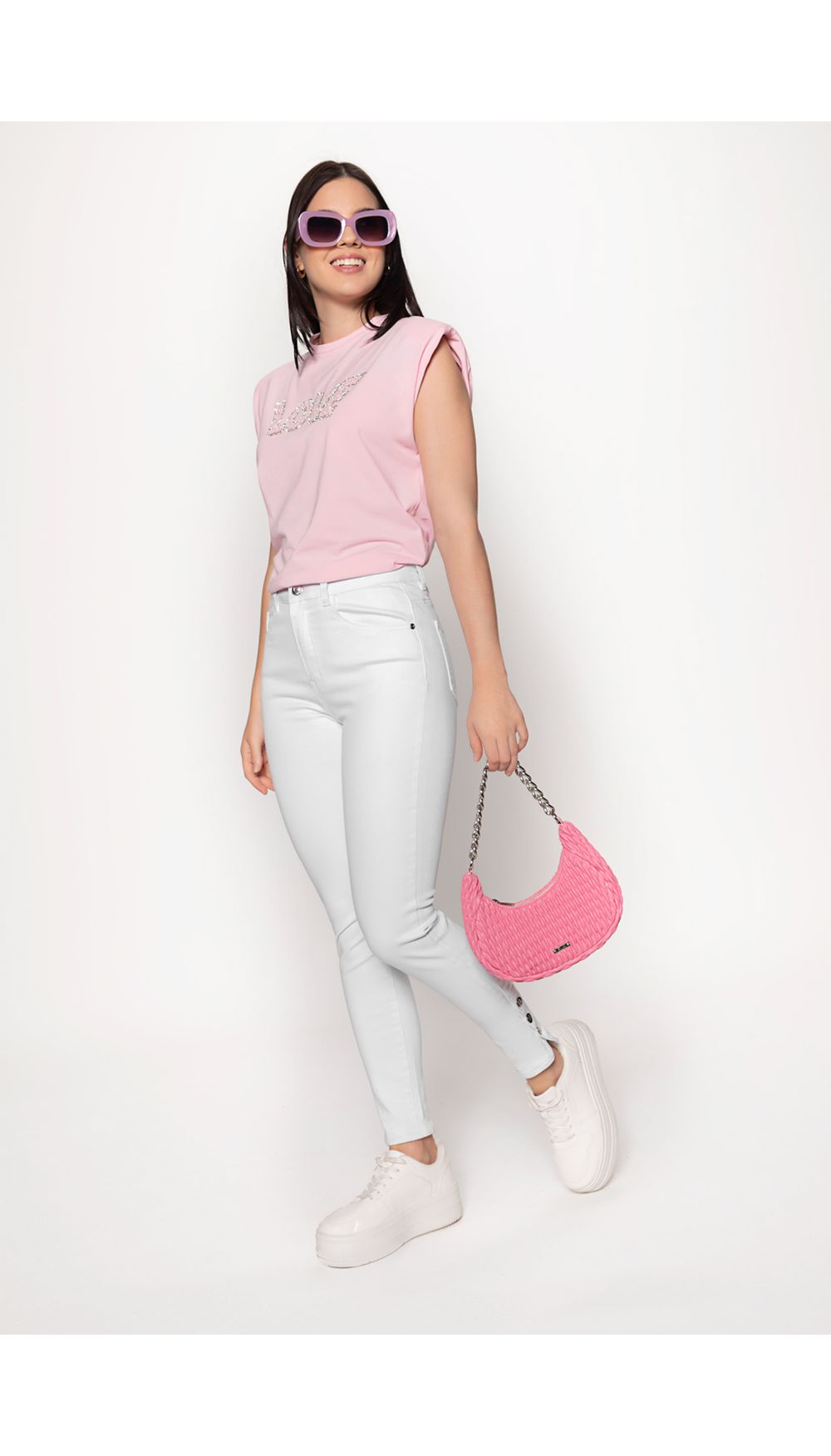 Jeans para dama esencial tiro alto con d