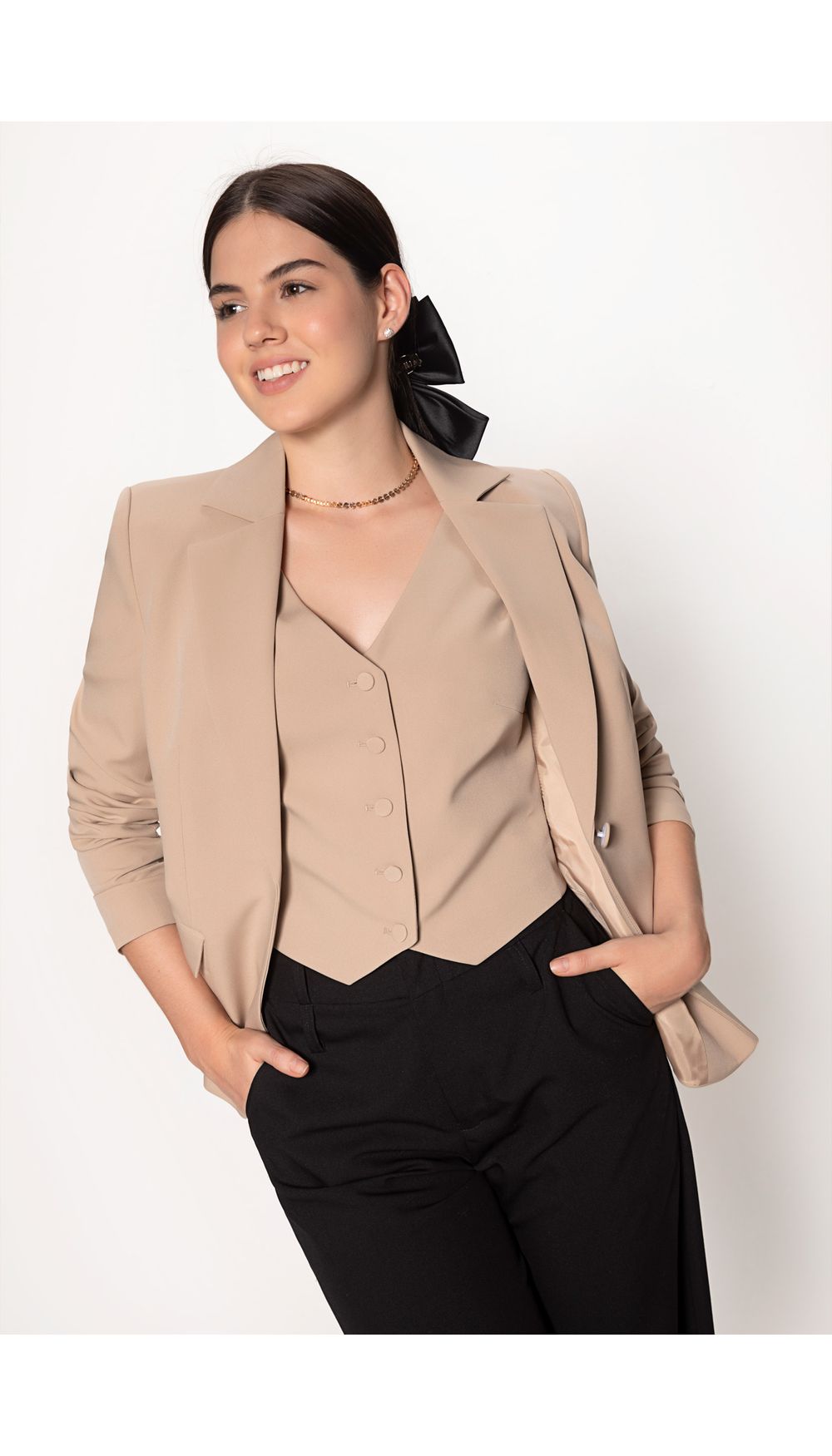 Blazer manga larga para mujer