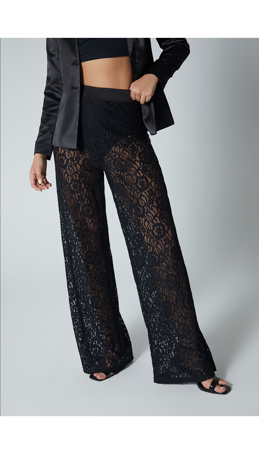 Pantalon palazo para mujer tiro alto