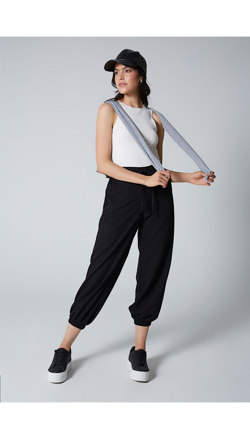 Blusa basica crop manga sisa para mujer