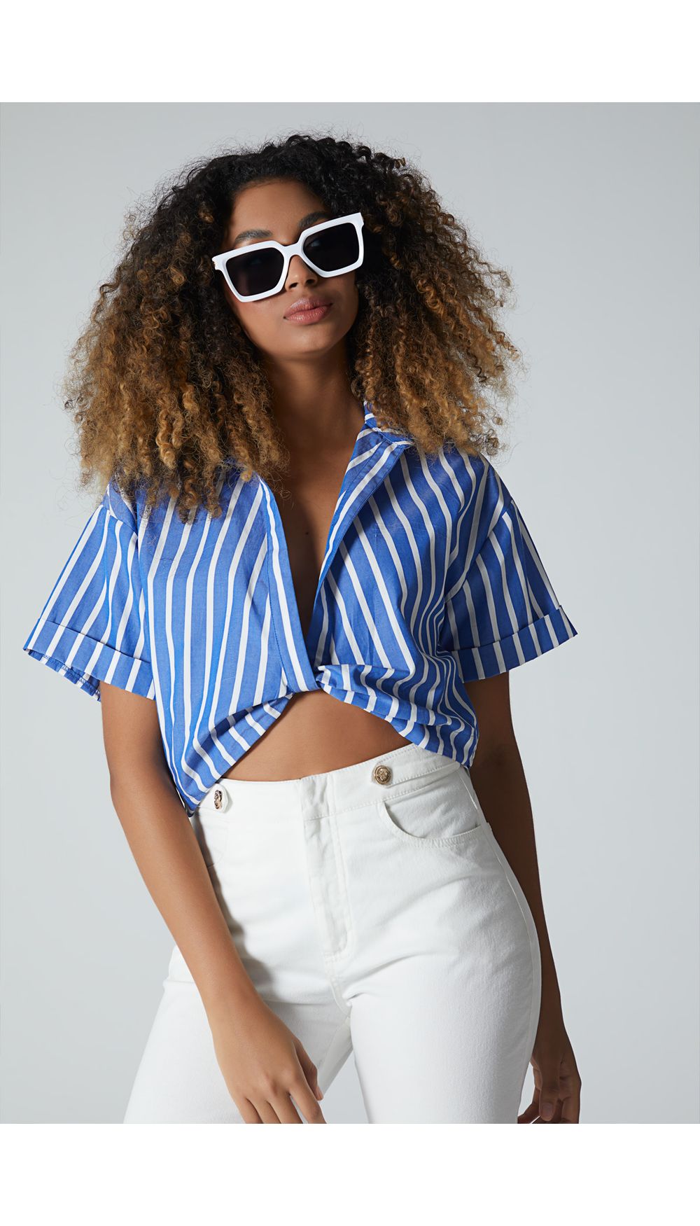 Blusa manga corta entorchada
