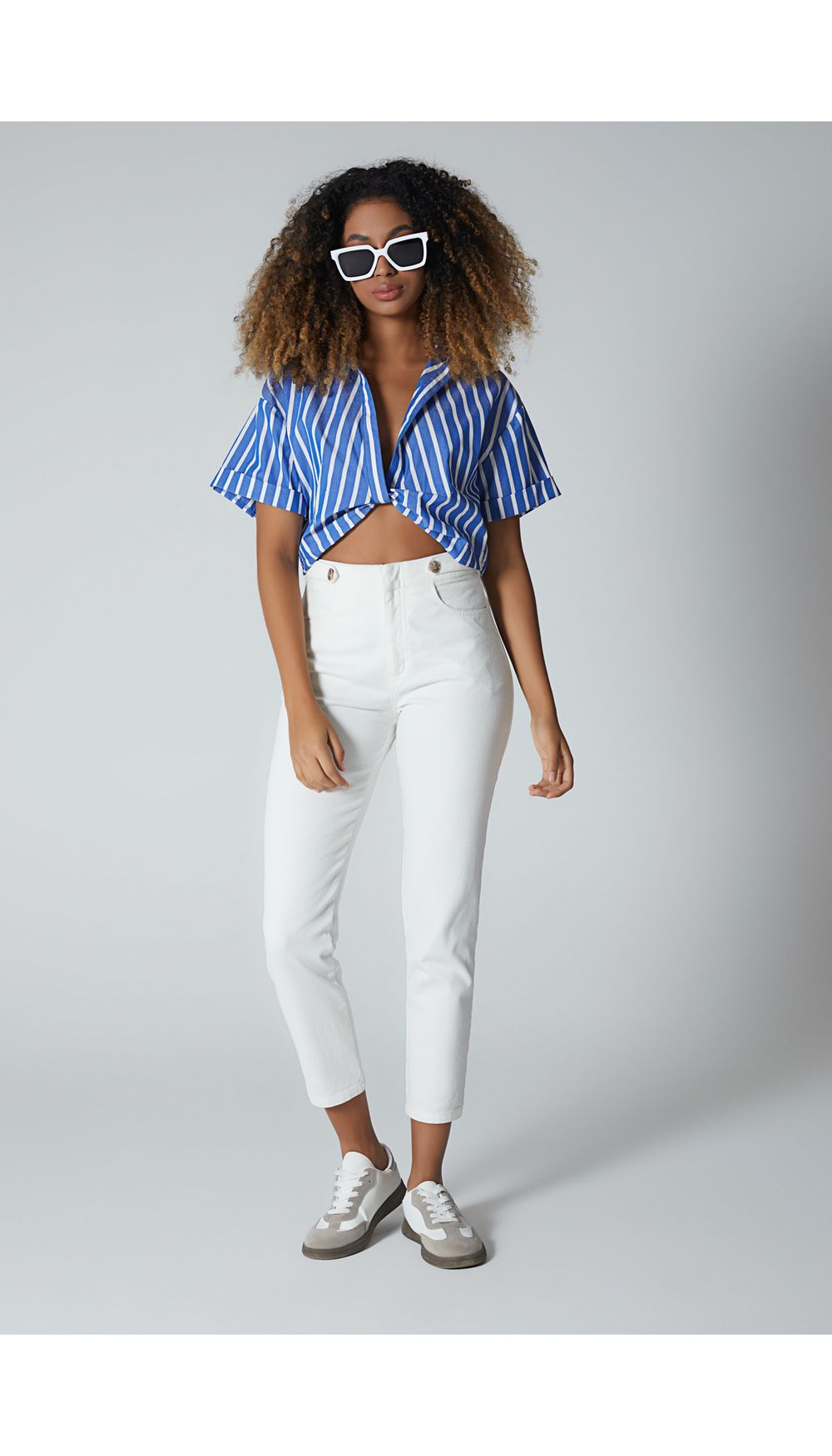 Blusa manga corta entorchada