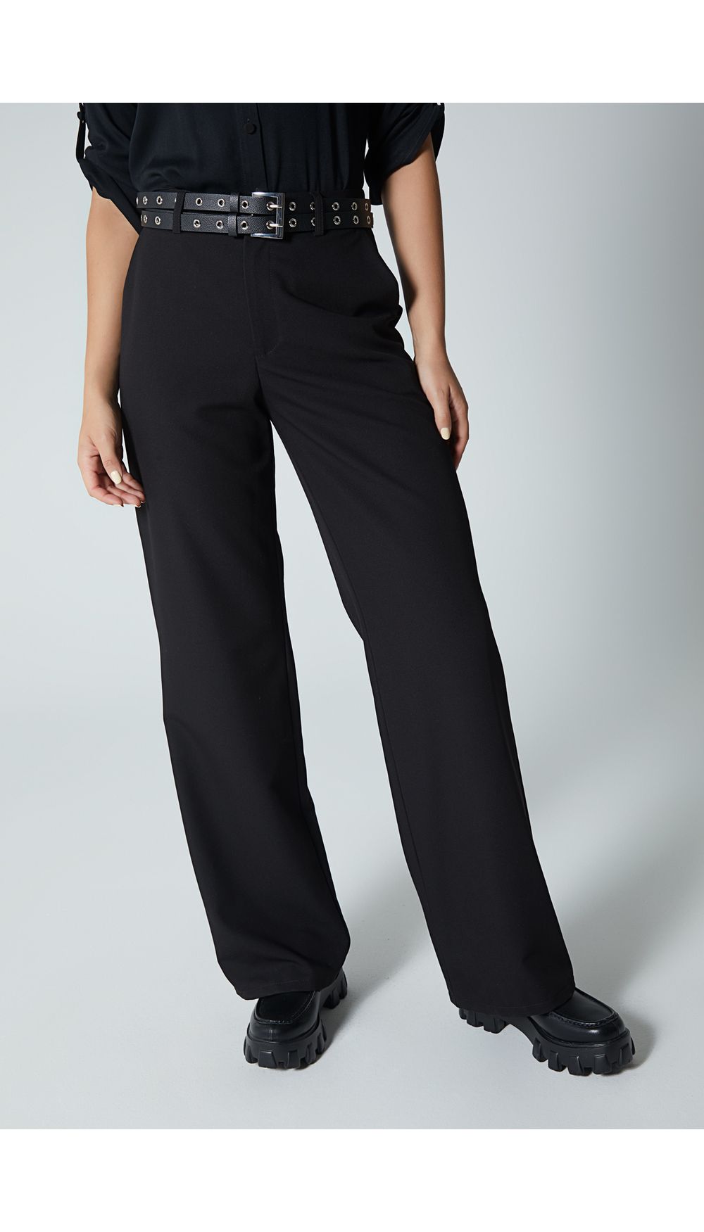 Pantalon recto para mujer tiro alto