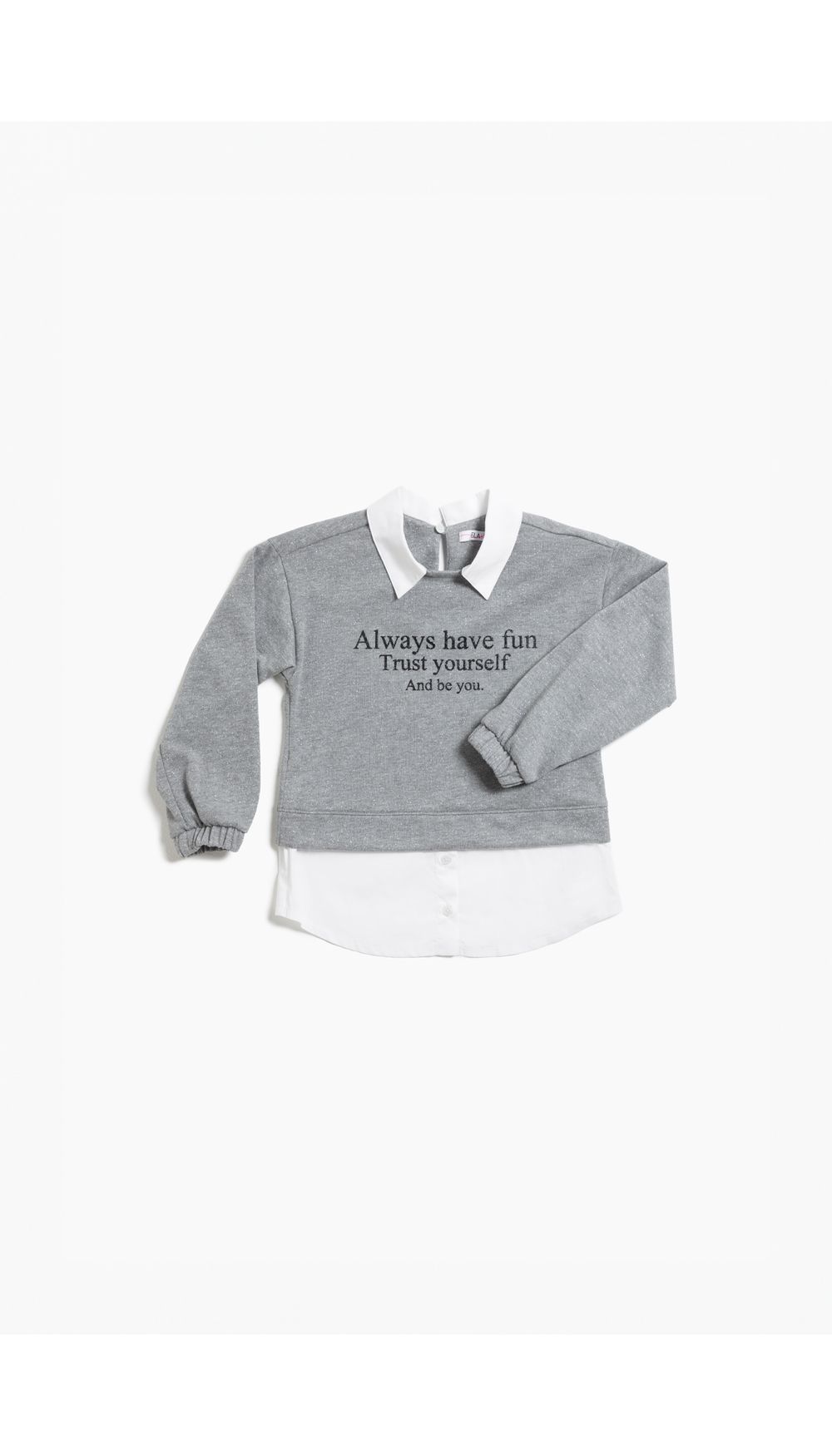 Blusa tipo buzo para niña manga larga co