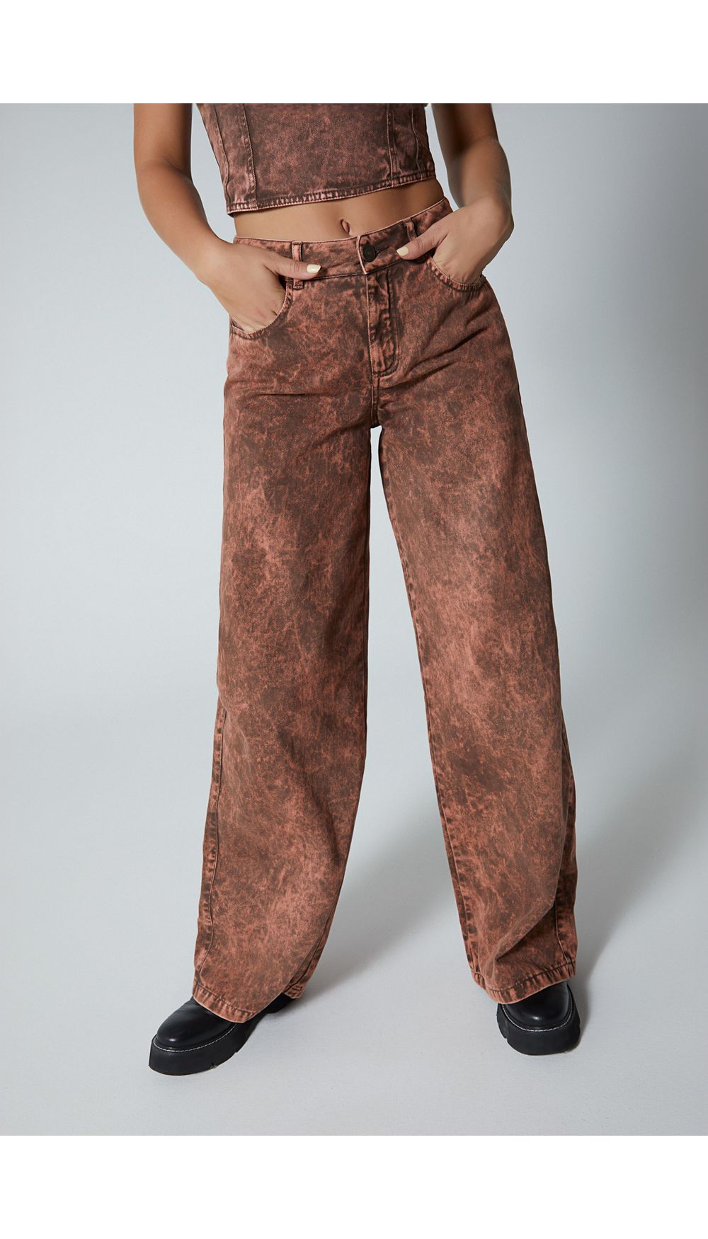 Jean para mujer  tiro medio palazzo