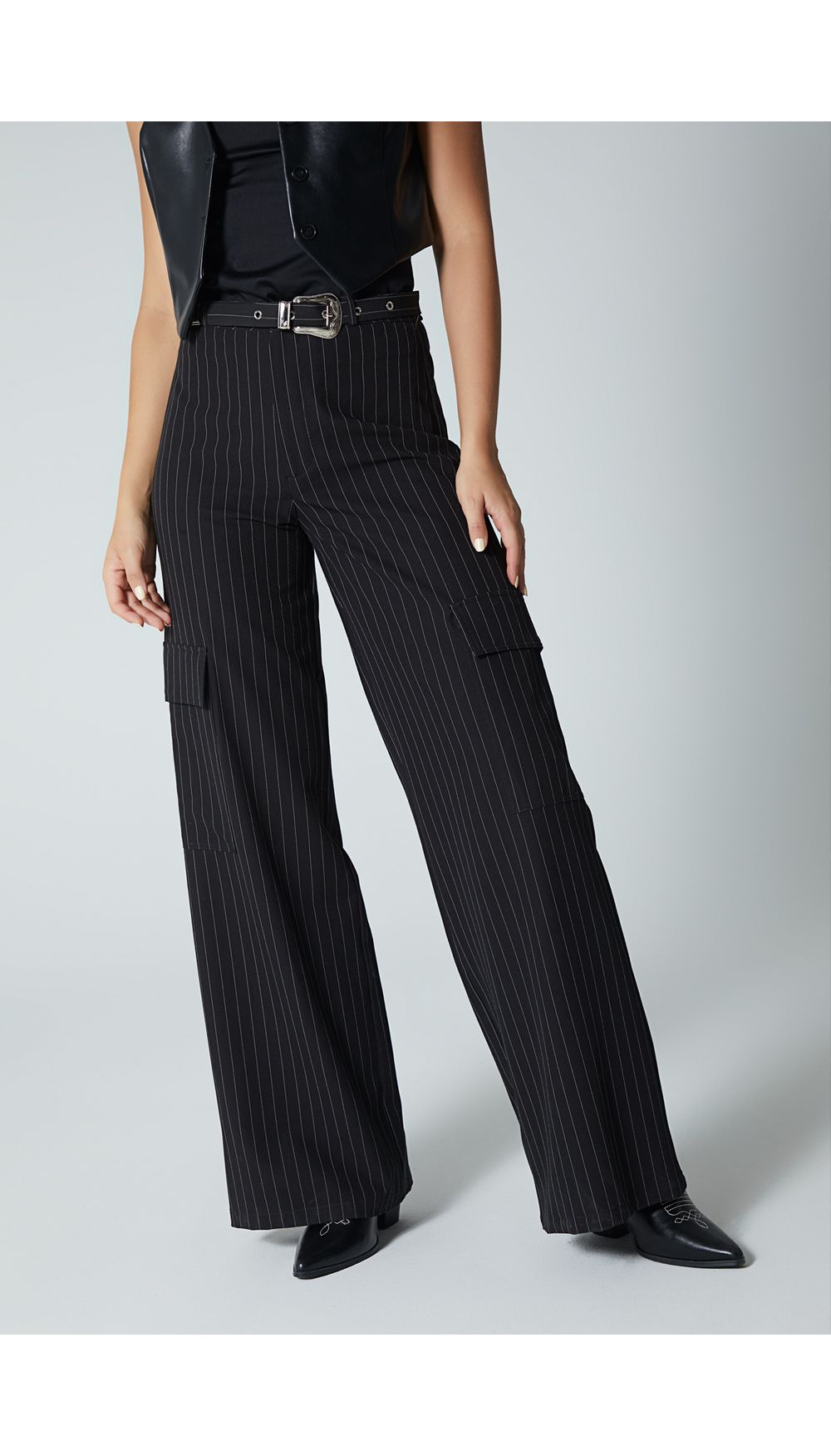 Pantalon palazo para mujer estilo cargo