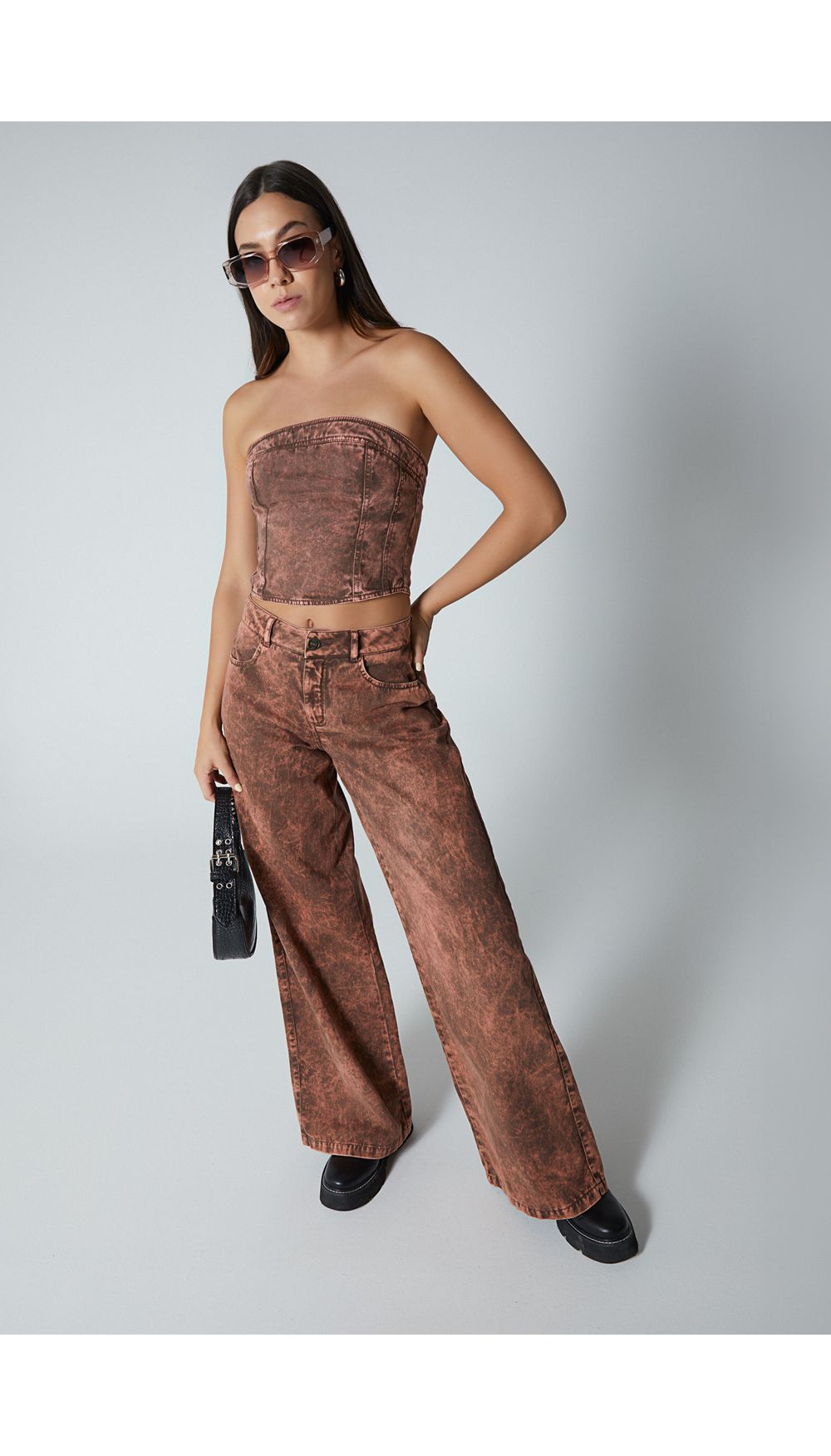 Blusa strapless para mujer