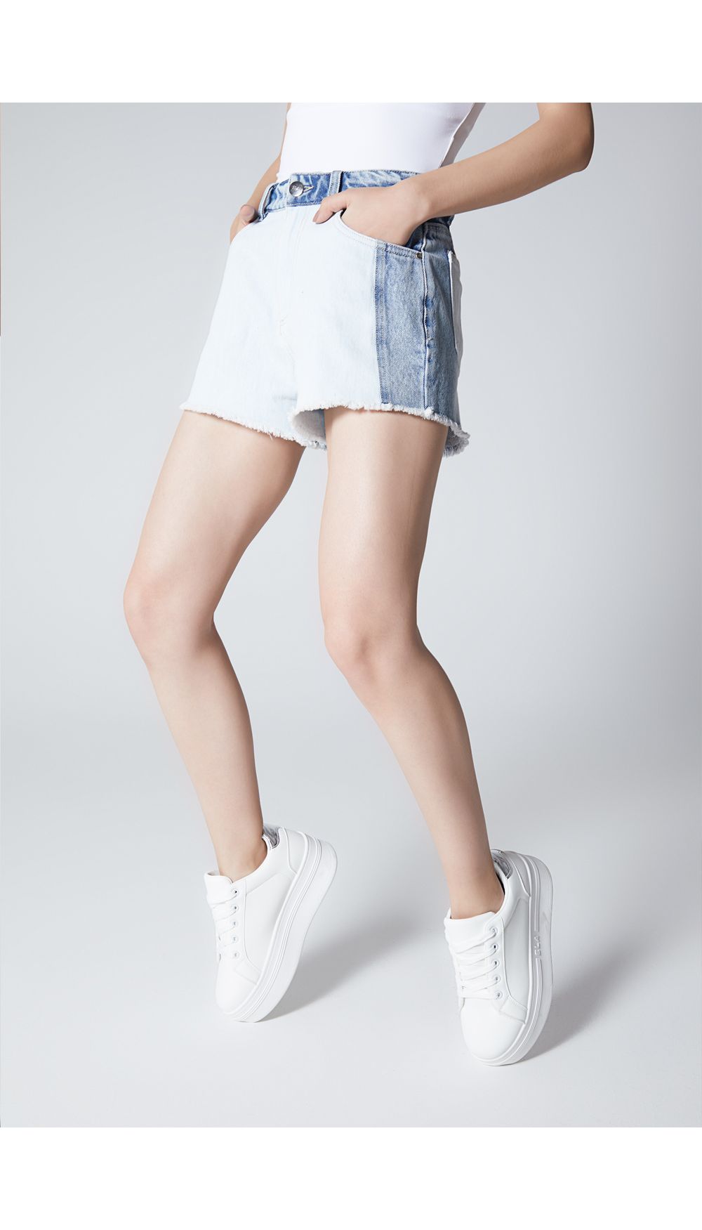 Short bicolor para mujer