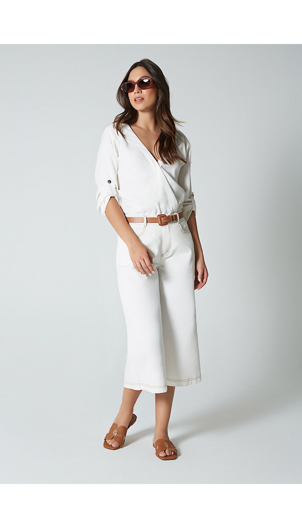 Jean para mujer  tiro medio culotte