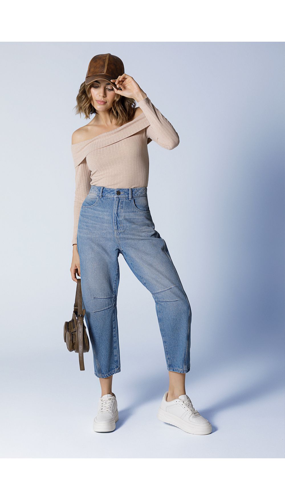 Jean para mujer  tiro medio slouchy