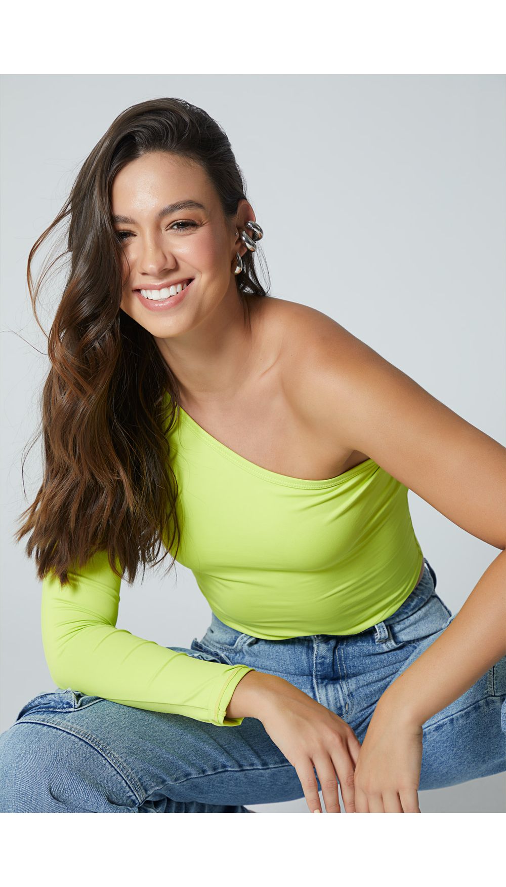 Blusa mono hombro para mujer
