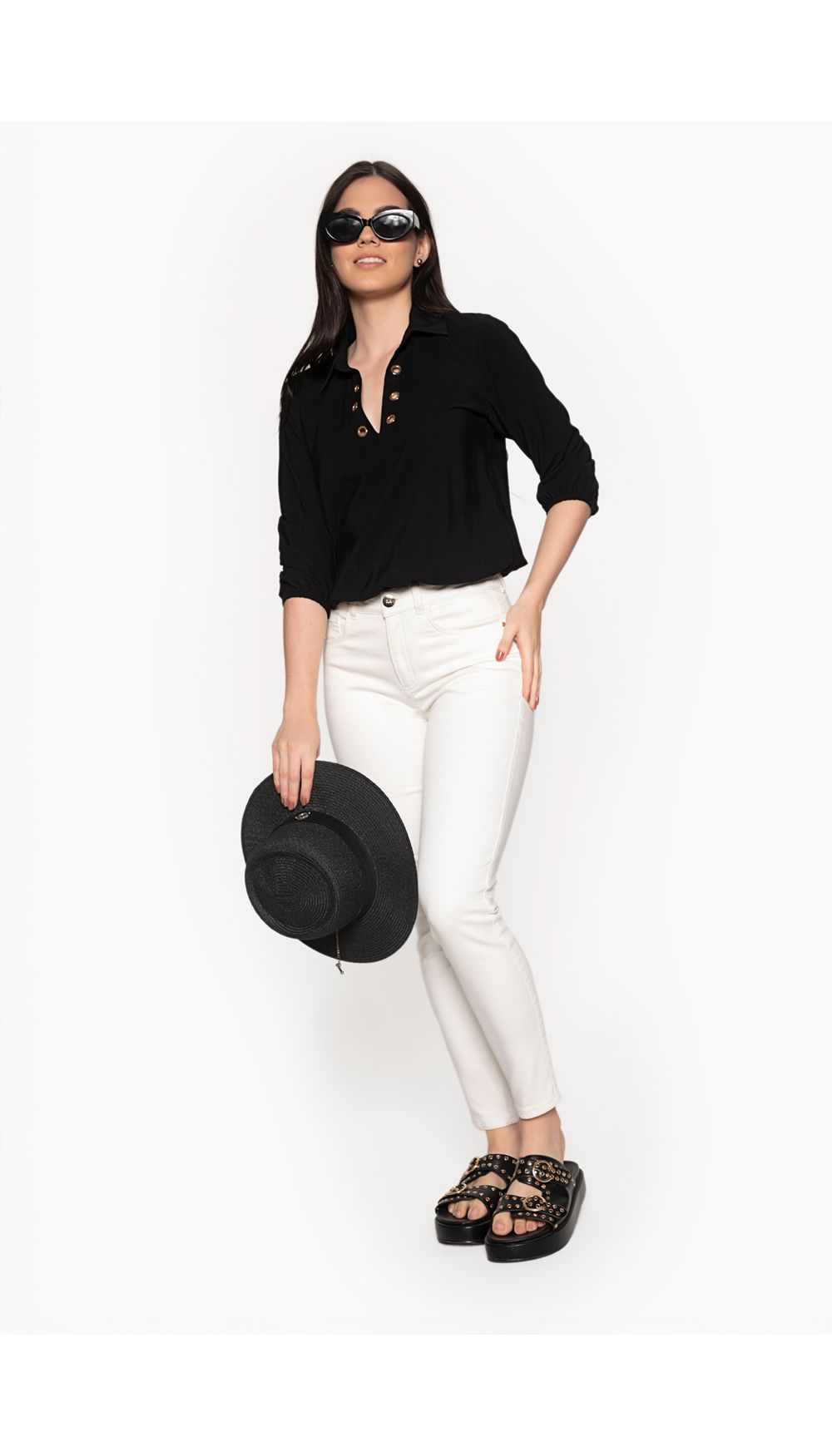 Blusa para dama manga tres cuartos