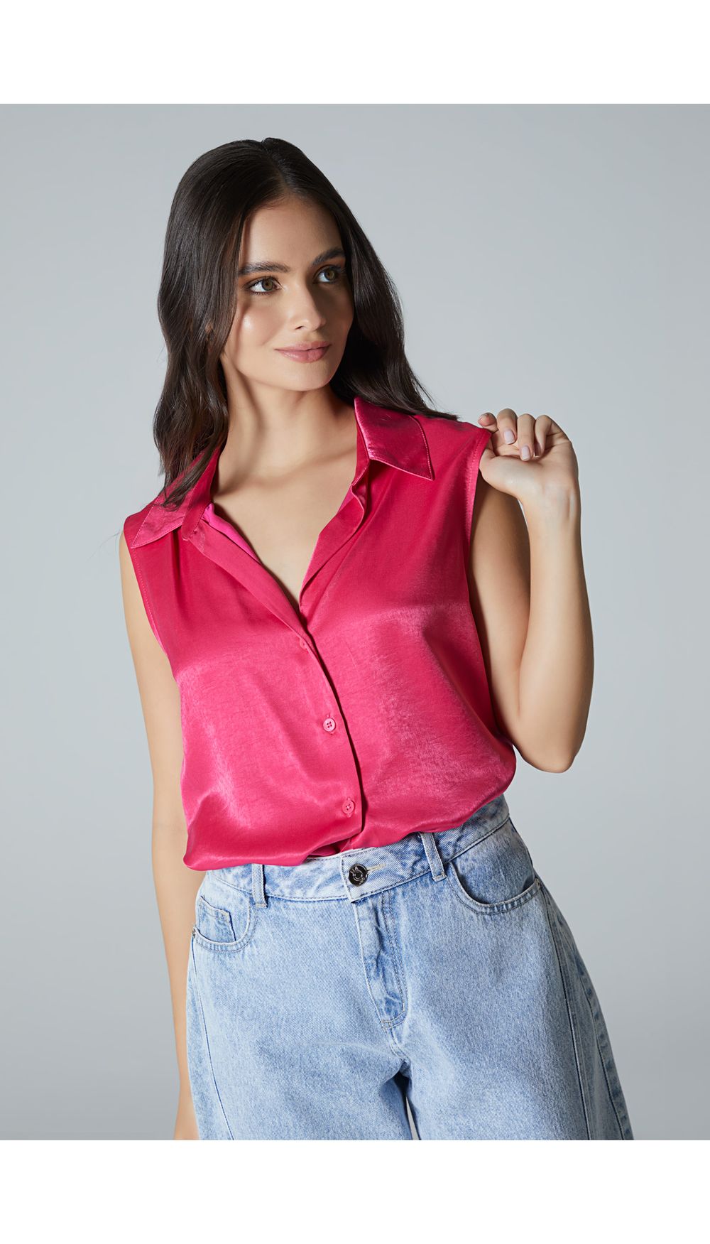 Blusa manga sisa tipo camisera para muje