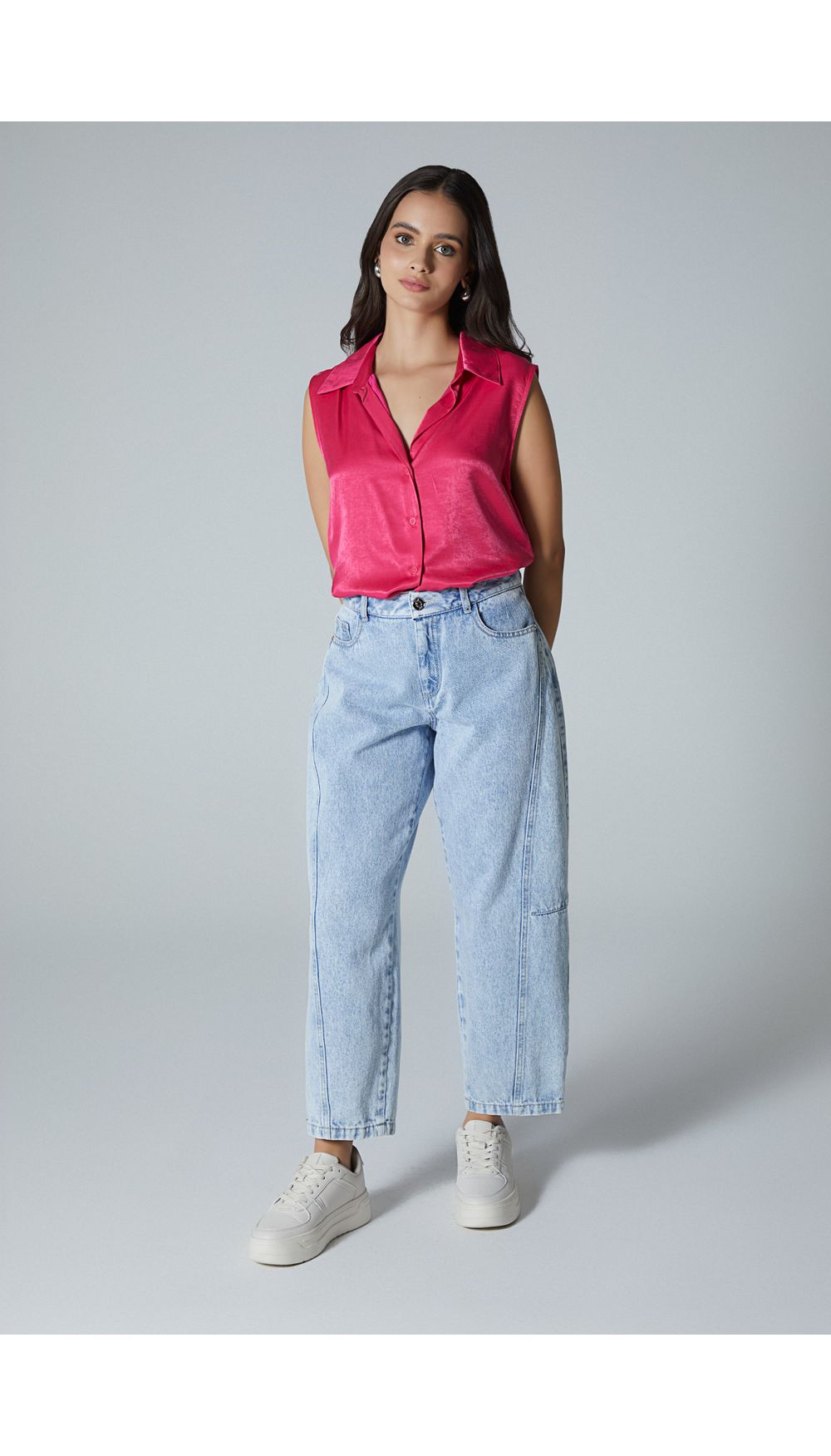 Blusa manga sisa tipo camisera para muje
