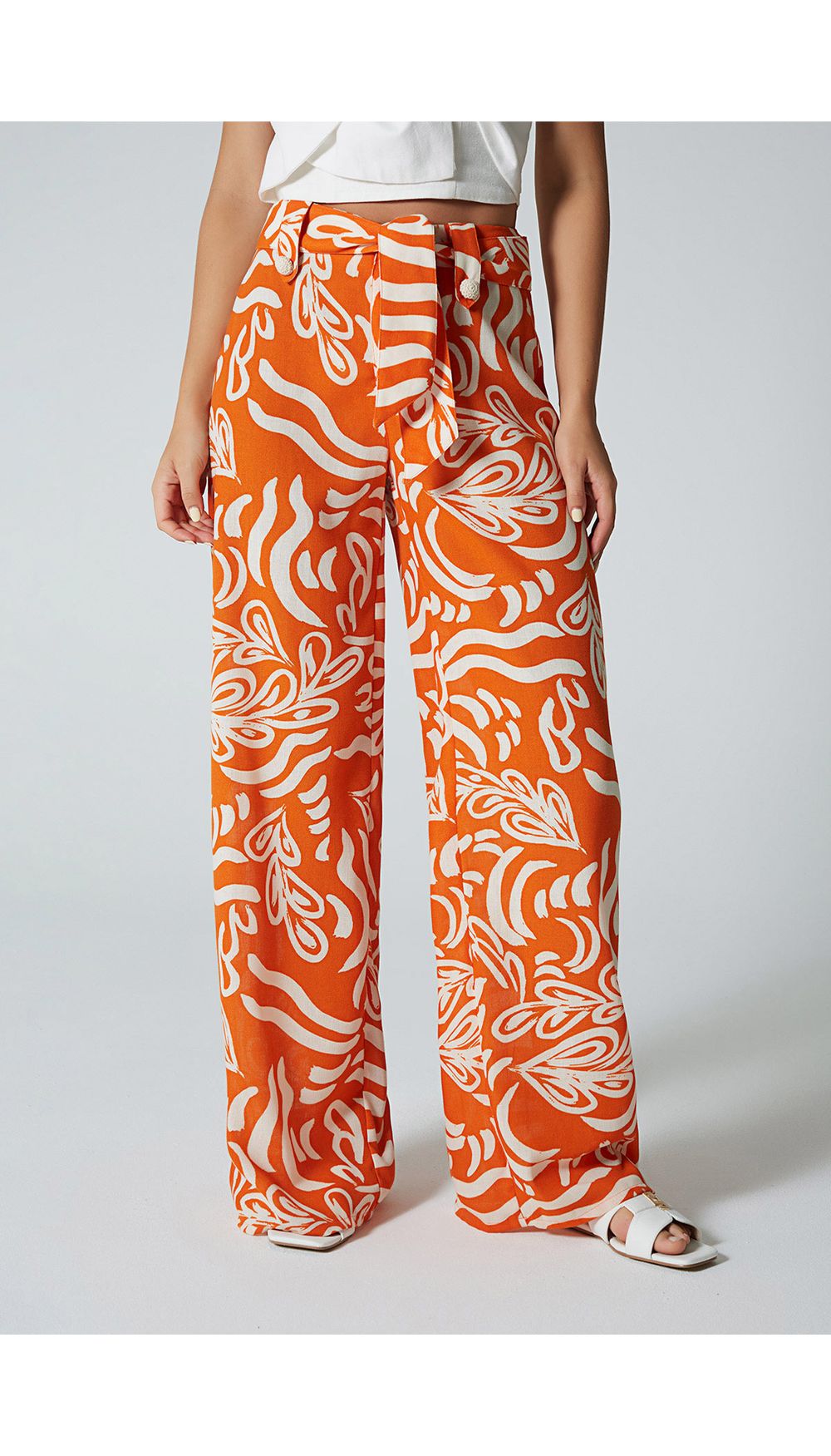 Pantalo palazo para mujer con cinturon