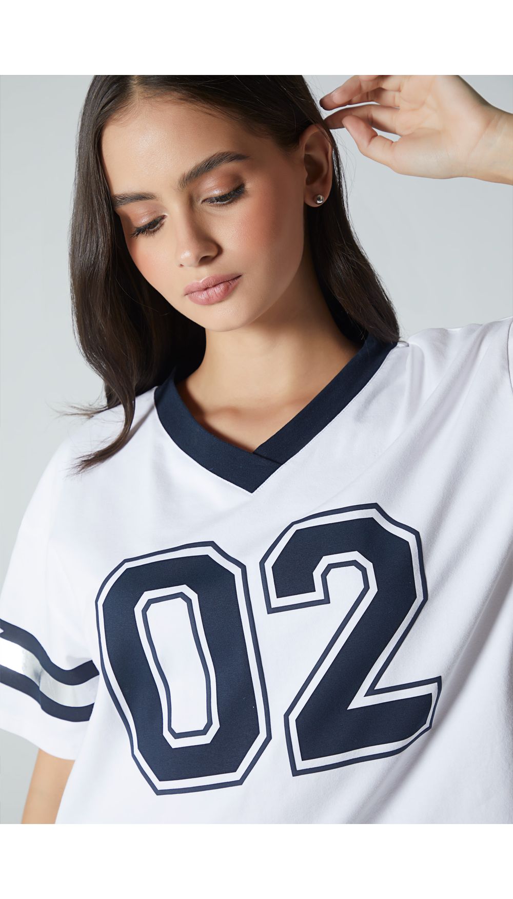 Camiseta para mujer estilo varsity