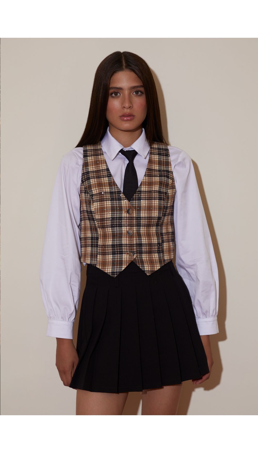 Blusa tipo chaleco corto para mujer