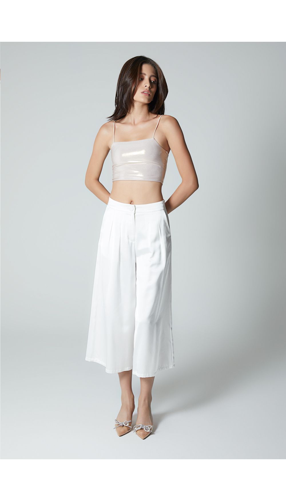 Blusa crop con tira pitillo para mujer