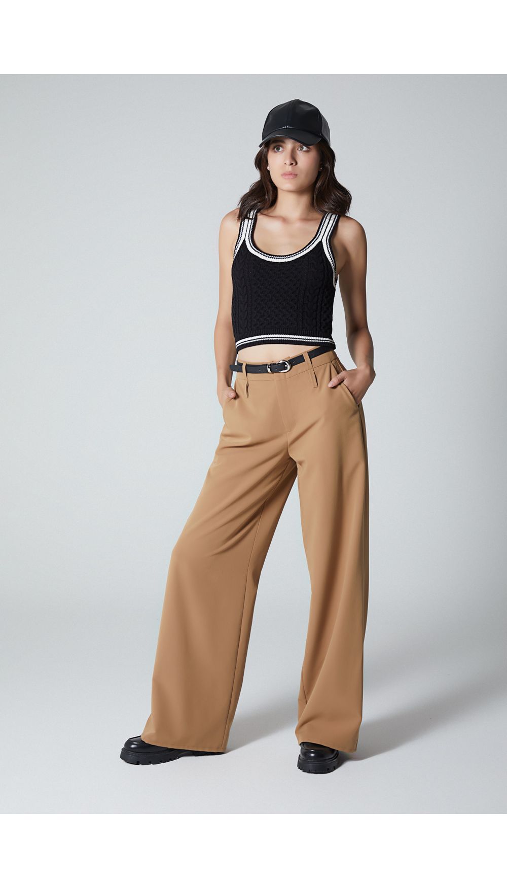 Blusa de tiras tejida para mujer