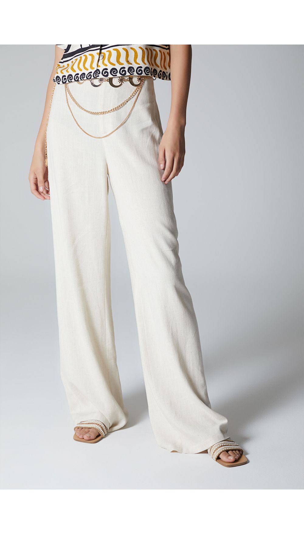 Pantalon palazo para mujer con cinturon