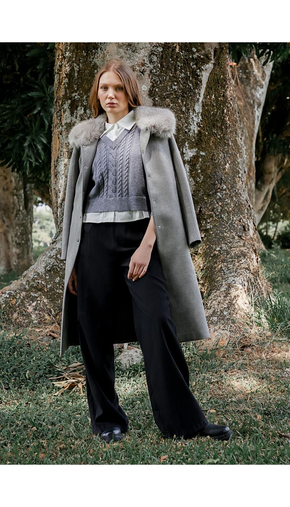 Pantalon palazzo tiro alto alto con elastico en cintura para mujer