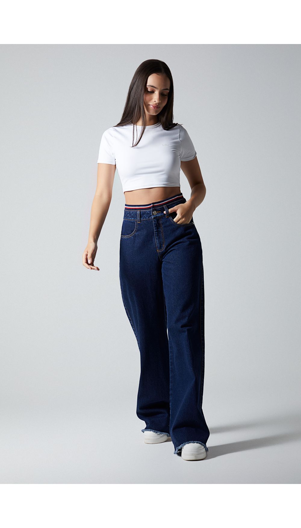 Blusa basica crop para mujer