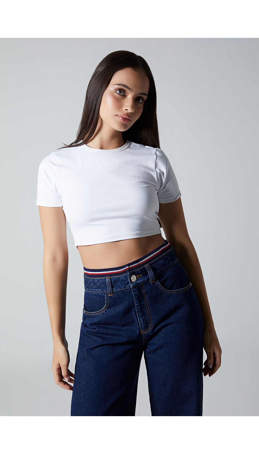 Blusa basica crop para mujer