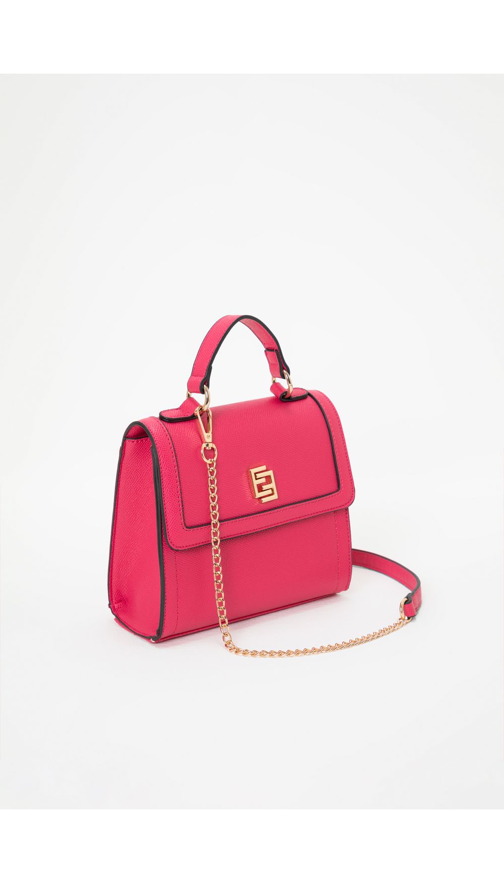 Bolso de mano con cadena y logo