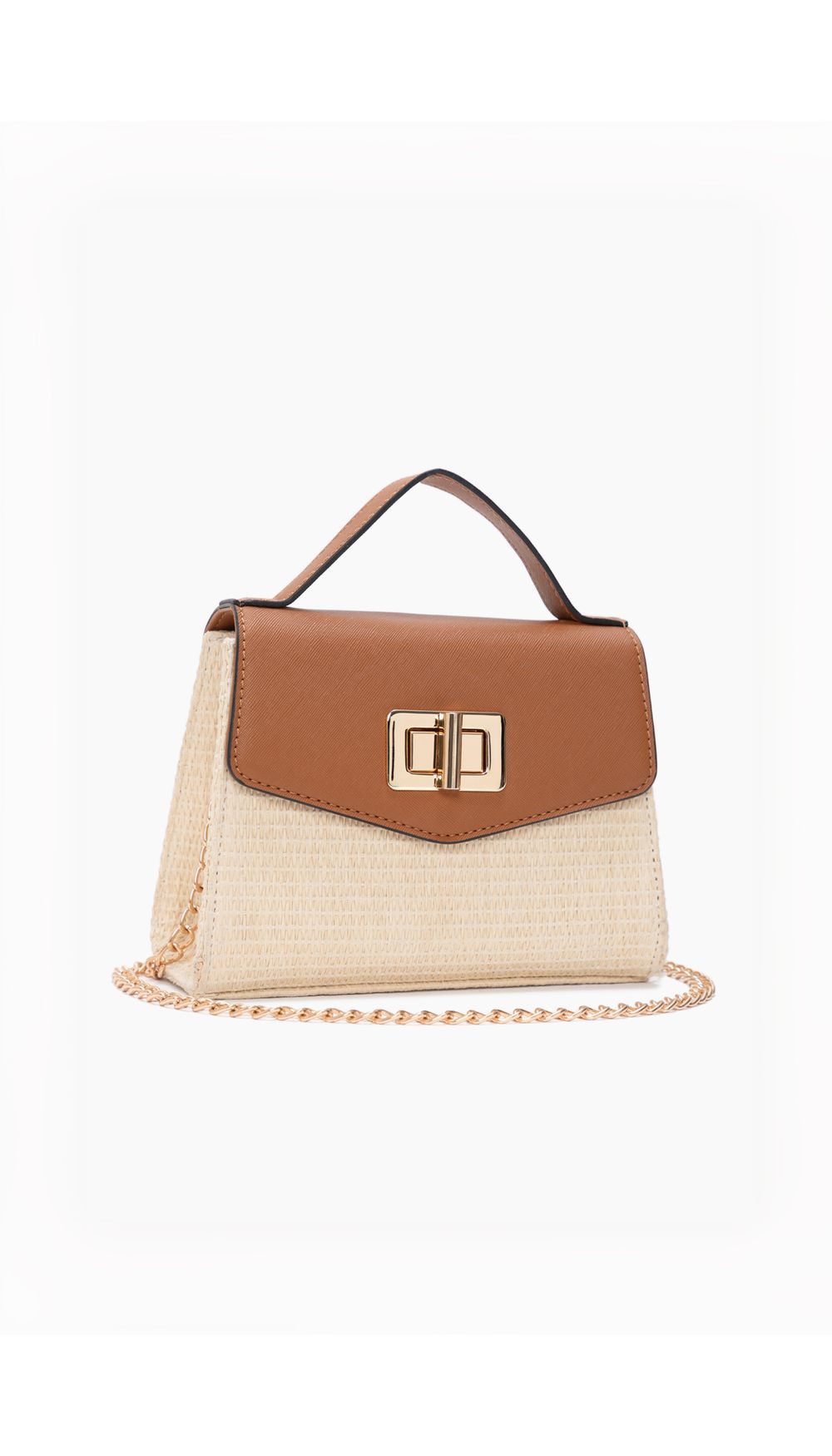 Bolso de mano  combinacion  materiales