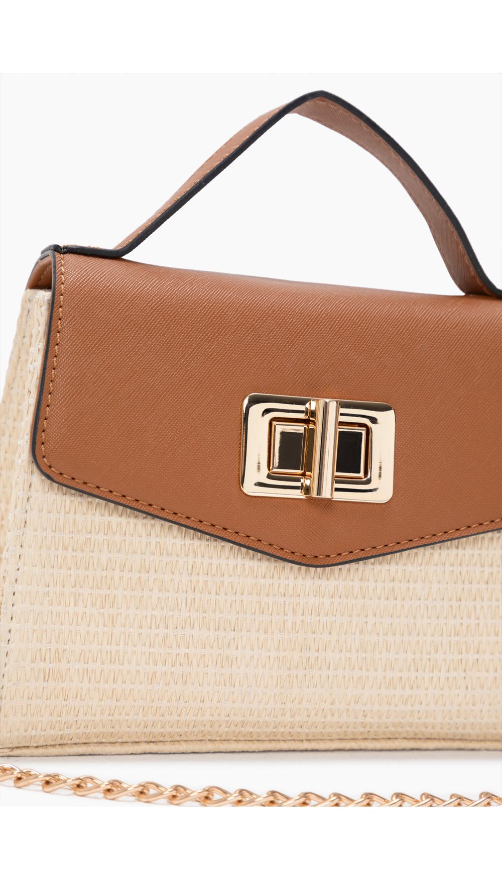 Bolso de mano  combinacion  materiales