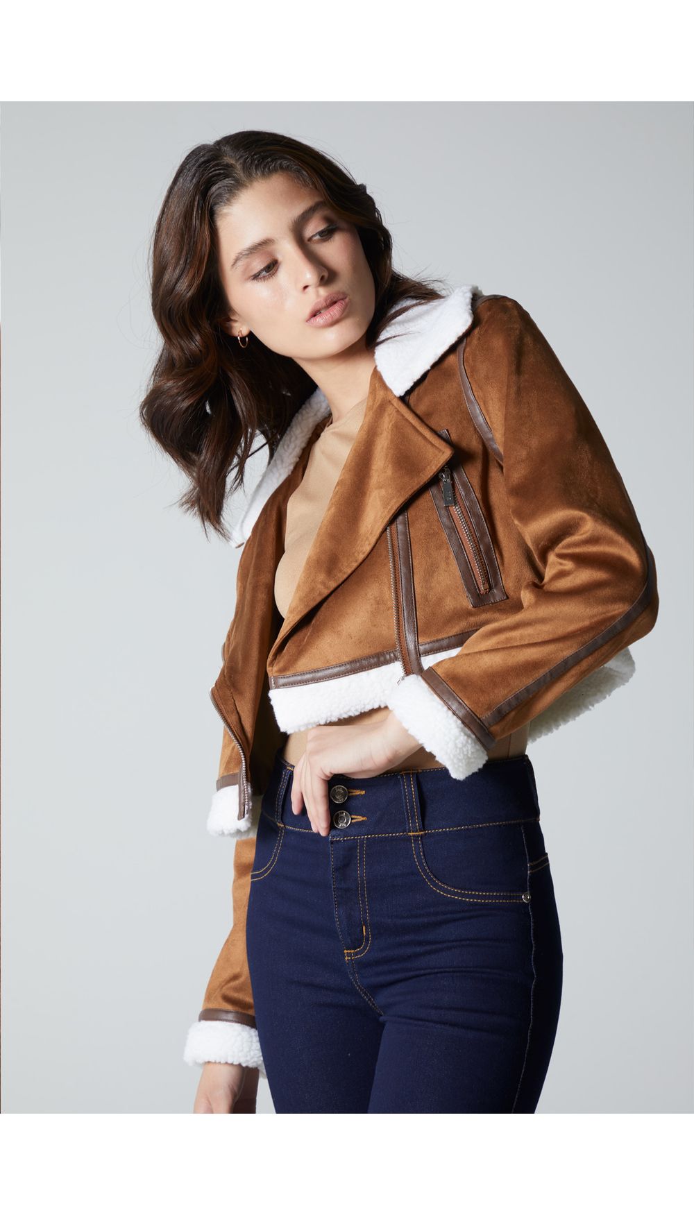 Chaqueta tipo aviador para mujer