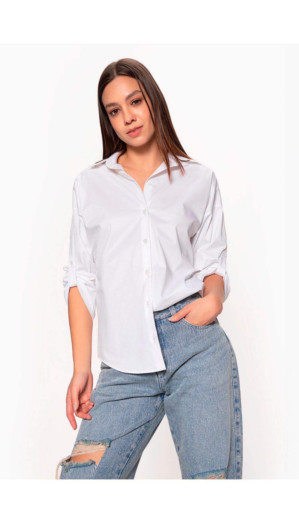 Bluson camisero manga tres cuartos para