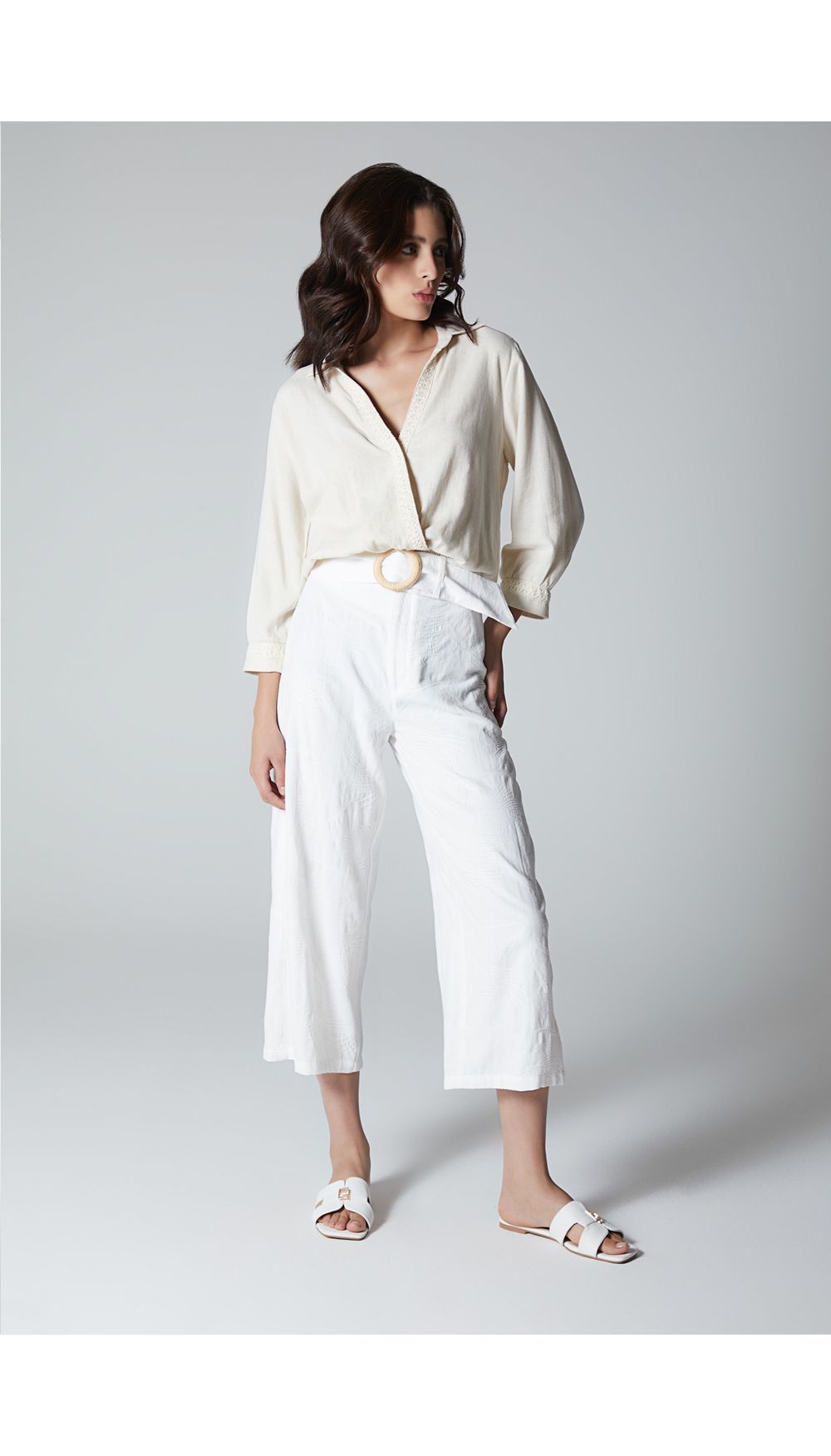 Pantalon culotte para dama con cinturon