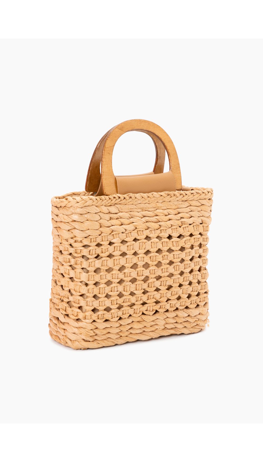 Bolso mano con asas en contraste