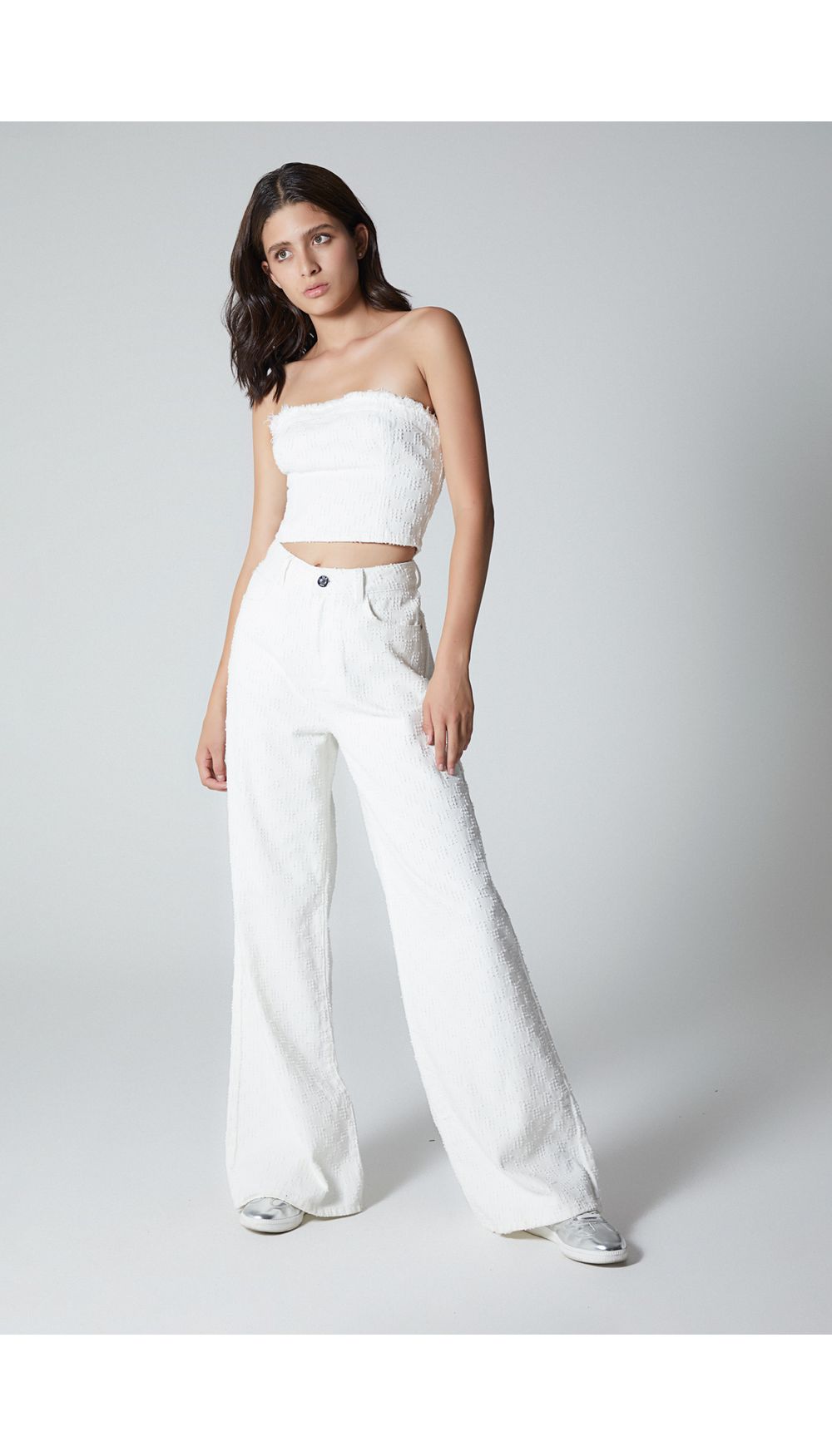 Corset straple en denim para mujer