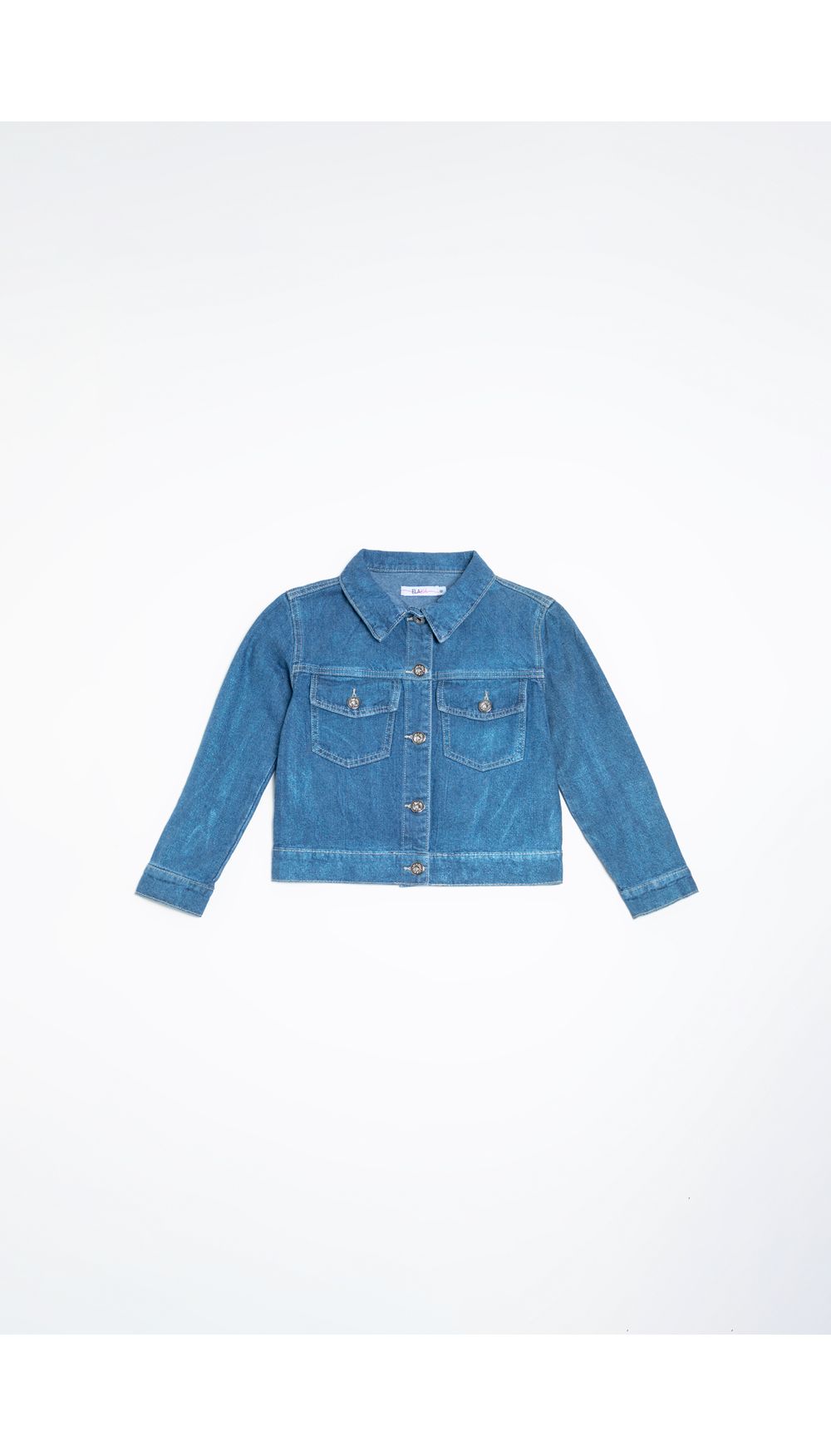 Chaqueta denim foil turquesa para niña