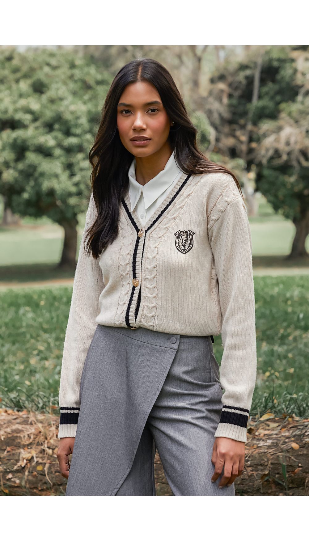 Sobretodo tipo cardigan para mujer