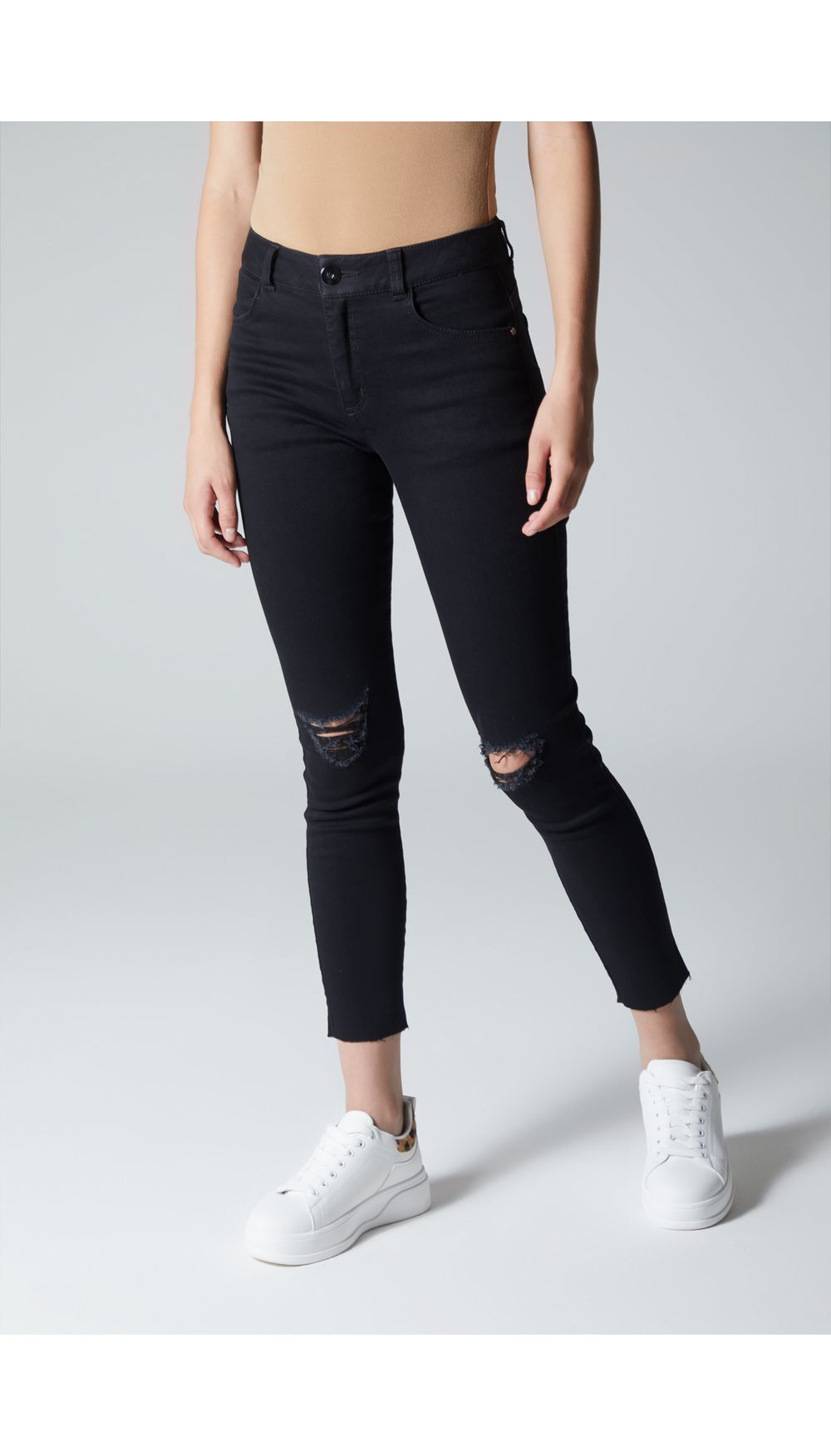 Jean  para mujer  tiro medio skinny con
