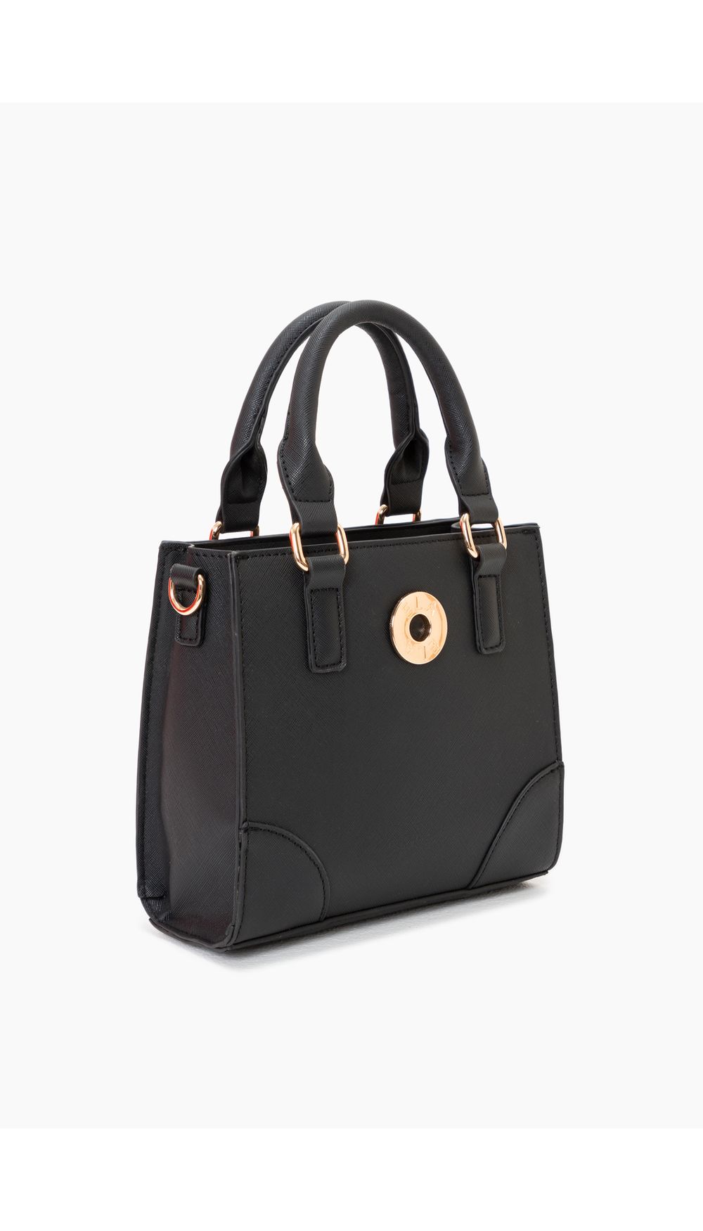 Bolso de mano con herraje y strap