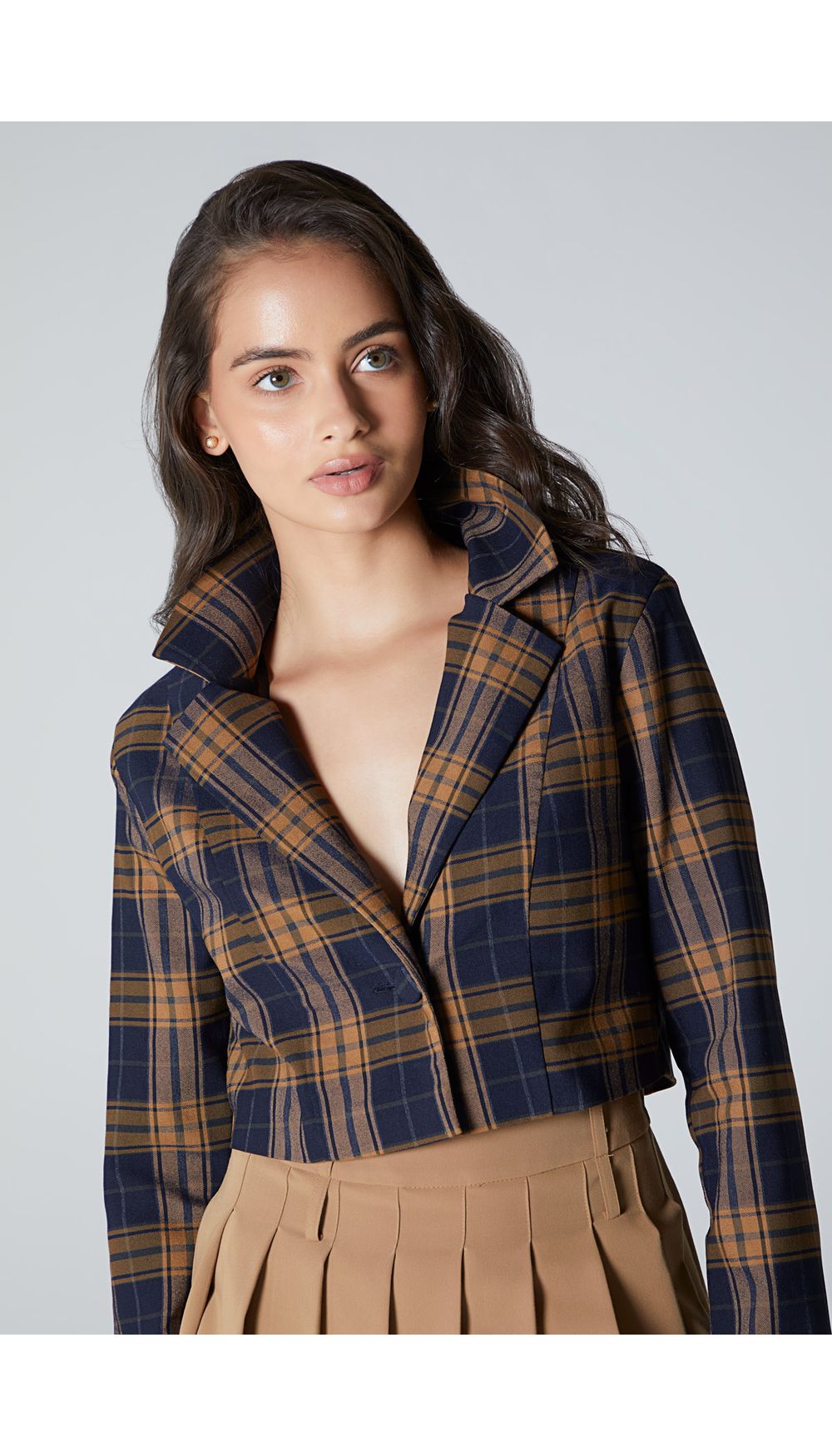 Blazer crop manga larga  para mujer