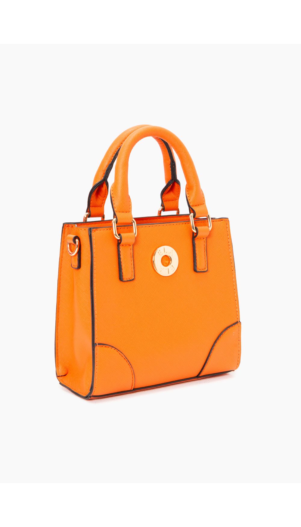 Bolso de mano con herraje y strap