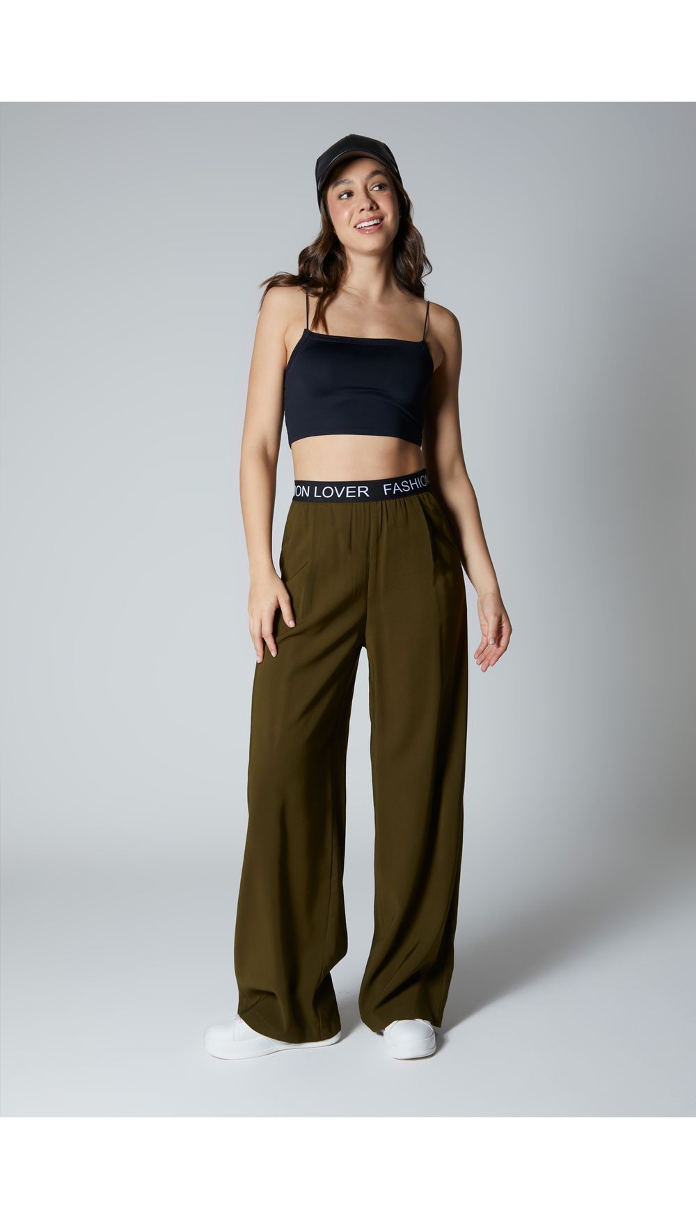 Blusa crop con tira pitillo para mujer