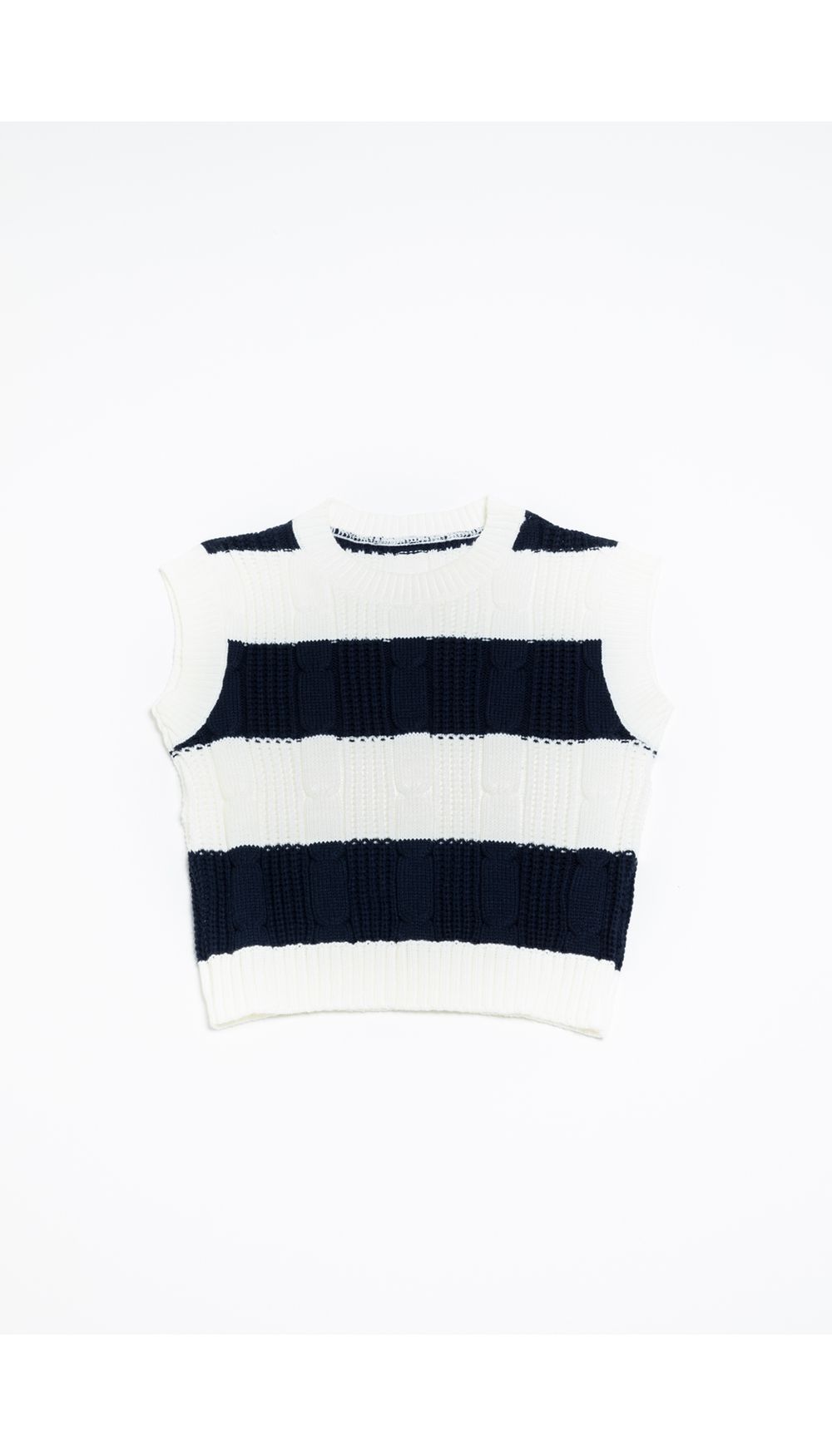 Chaleco para niña  a rayas tejido