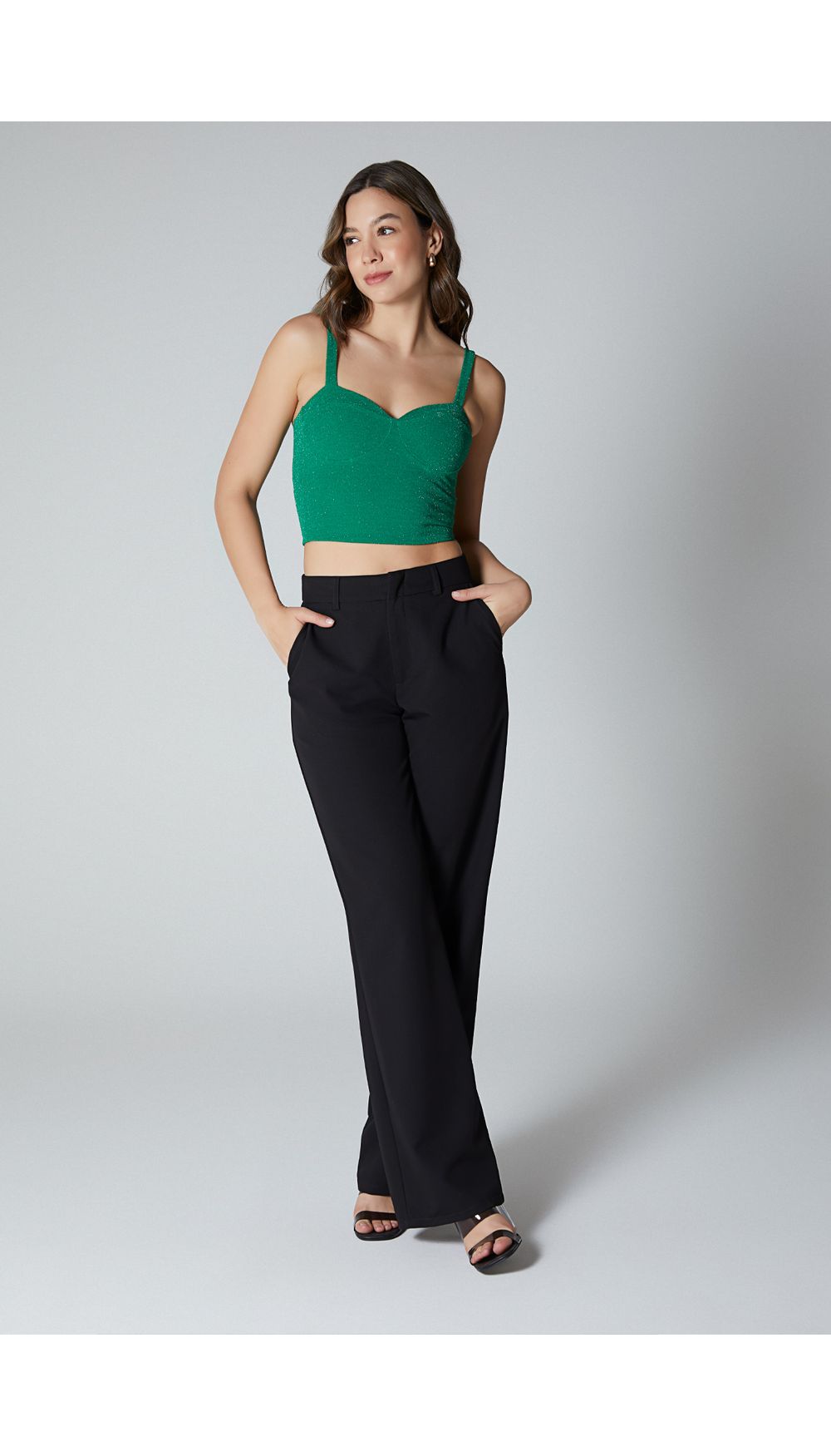 Blusa tiras con escote corazon