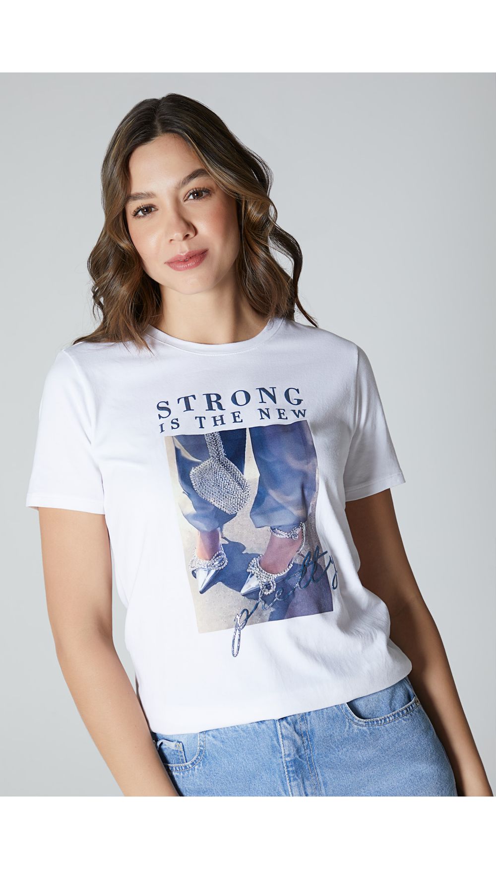 Camiseta  manga corta estampada con apli